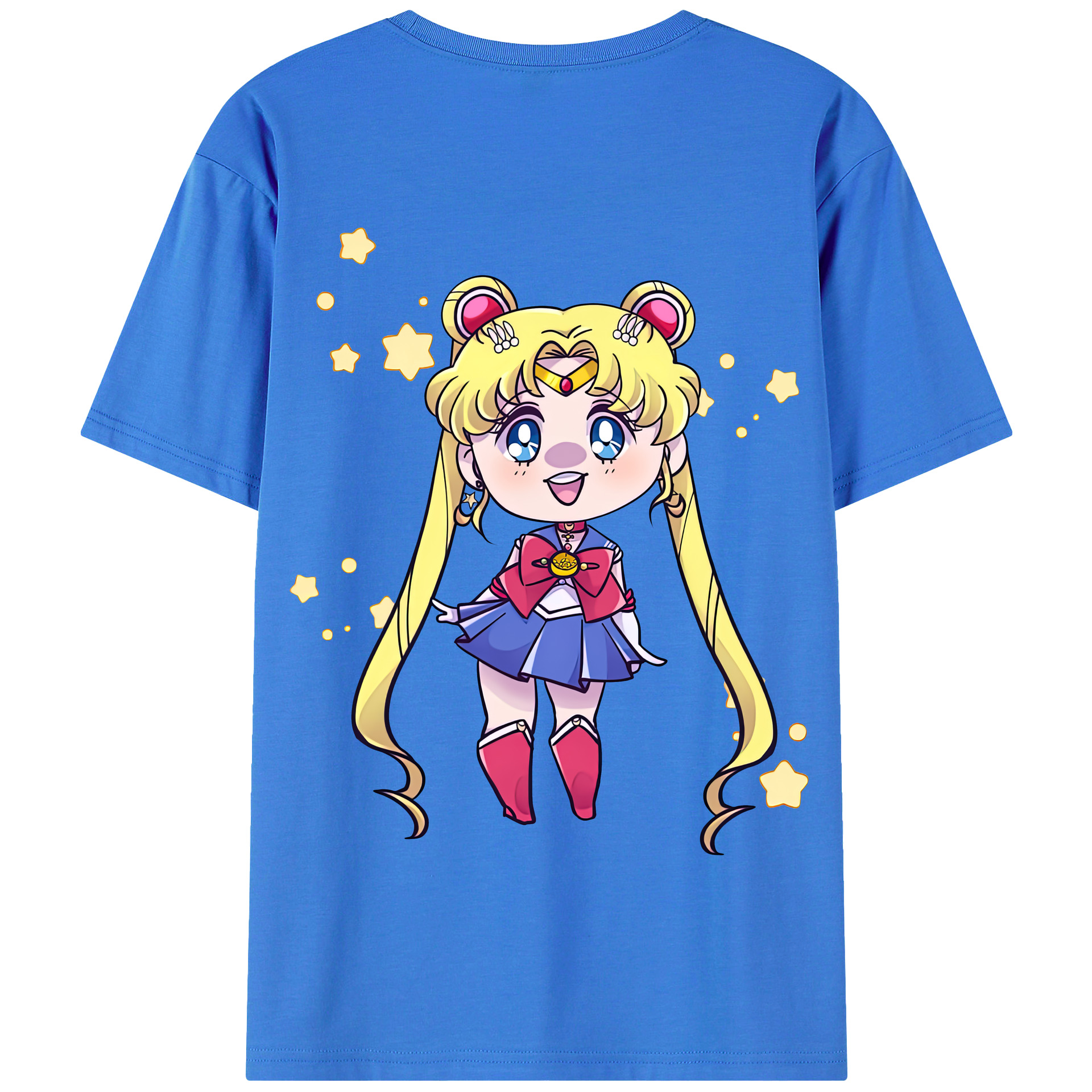 （画像用） 美少女戦士セーラームーン 月野 うさぎ つきの うさぎ Sailor Moon Tsukino Usagi 綿100％半袖Tシャツ（背面プリント）