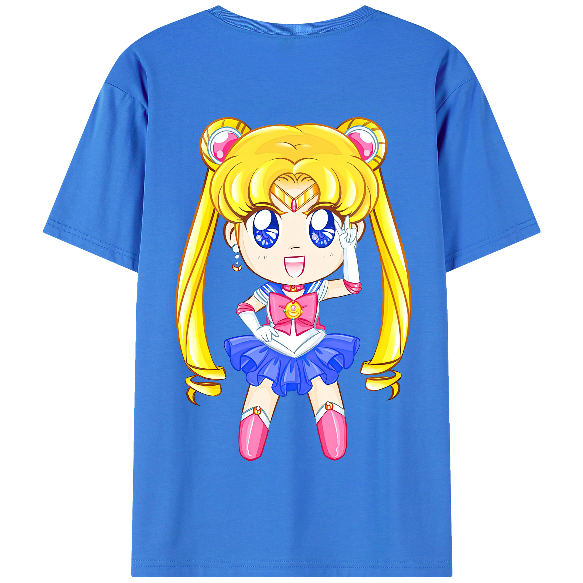（画像用） 美少女戦士セーラームーン 月野 うさぎ つきの うさぎ Sailor Moon Tsukino Usagi 綿100％半袖Tシャツ（背面プリント）