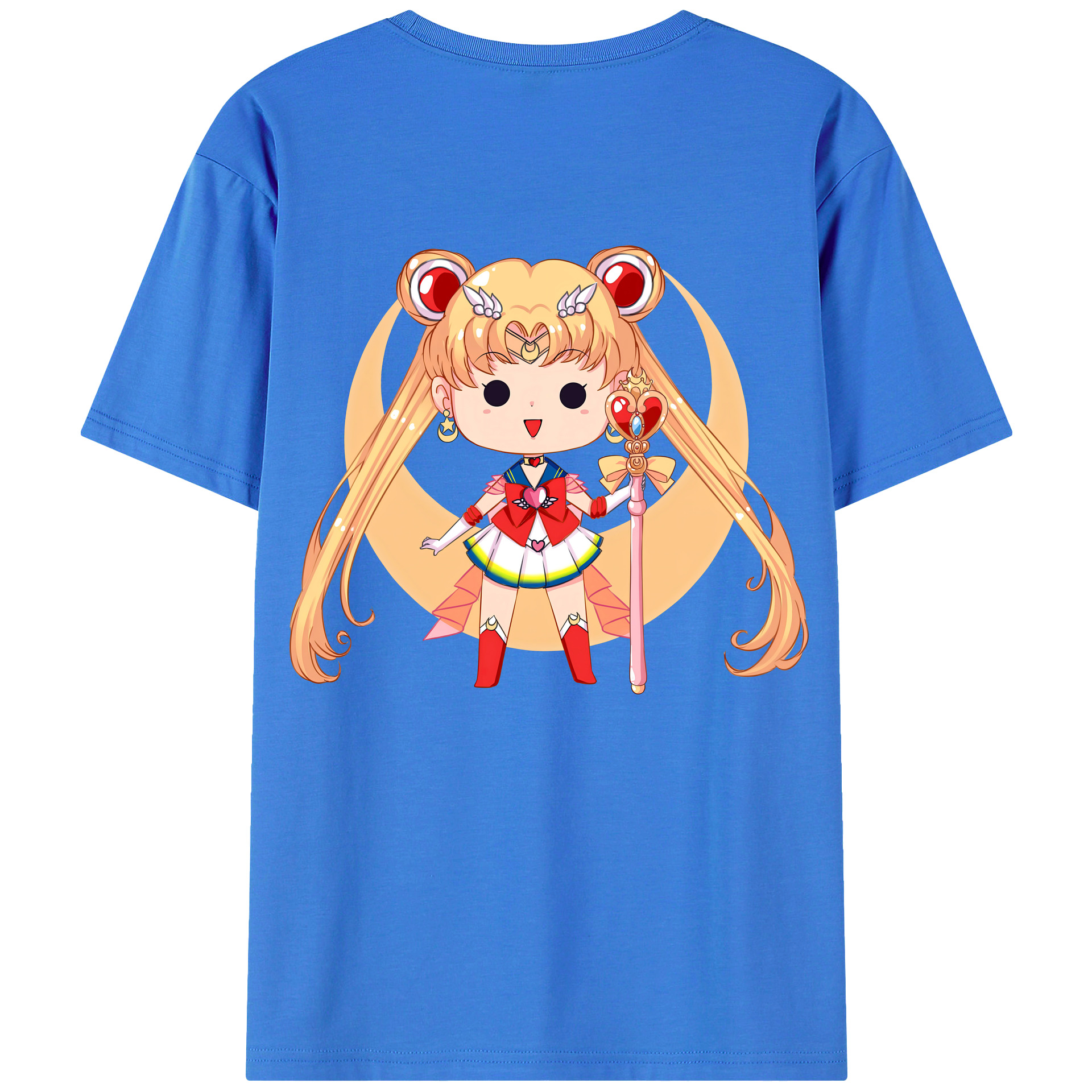 （画像用） 美少女戦士セーラームーン 月野 うさぎ つきの うさぎ Sailor Moon Tsukino Usagi 綿100％半袖Tシャツ（背面プリント）