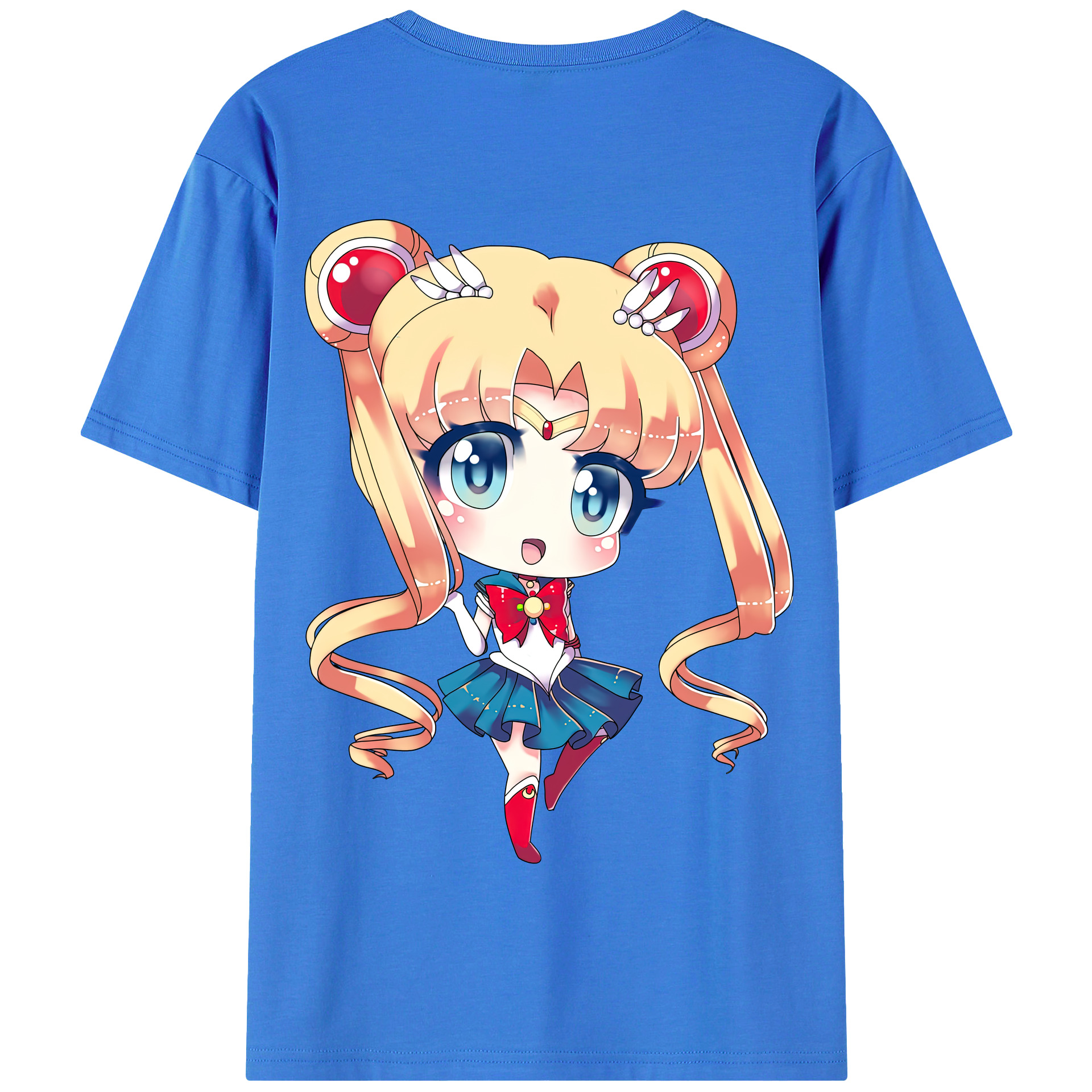 （画像用） 美少女戦士セーラームーン 月野 うさぎ つきの うさぎ Sailor Moon Tsukino Usagi 綿100％半袖Tシャツ（背面プリント）
