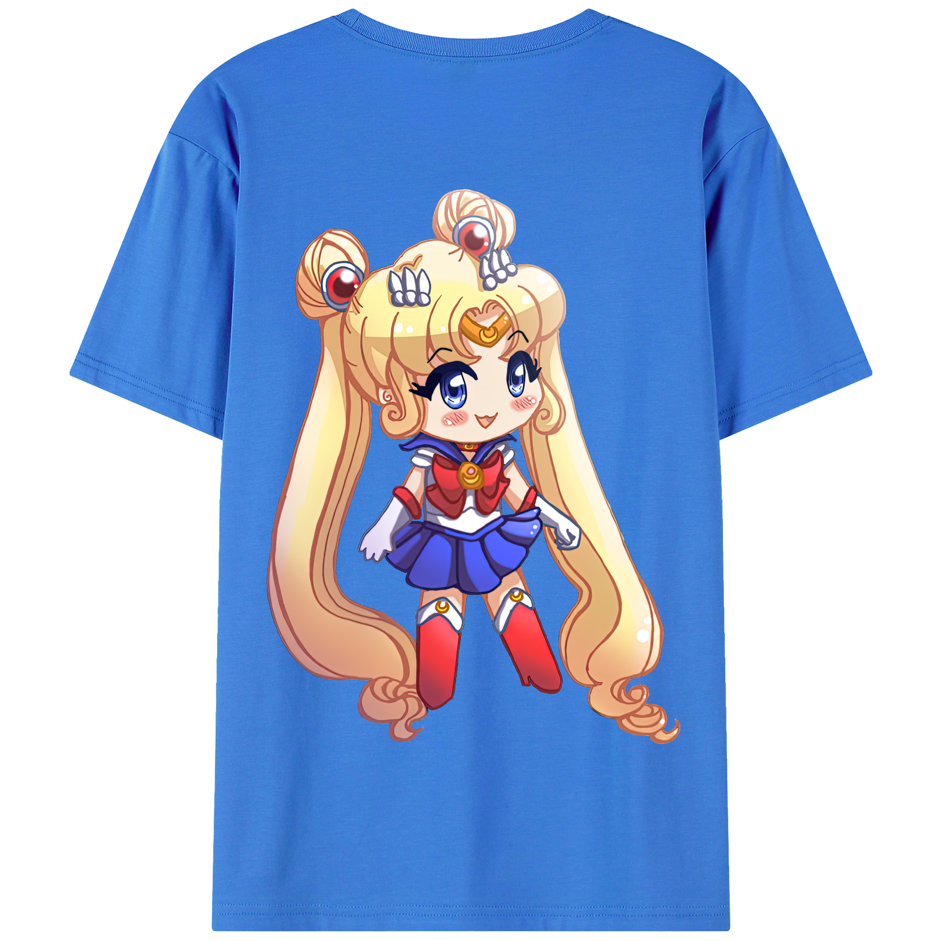 （画像用） 美少女戦士セーラームーン 月野 うさぎ つきの うさぎ Sailor Moon Tsukino Usagi 綿100％半袖Tシャツ（背面プリント）