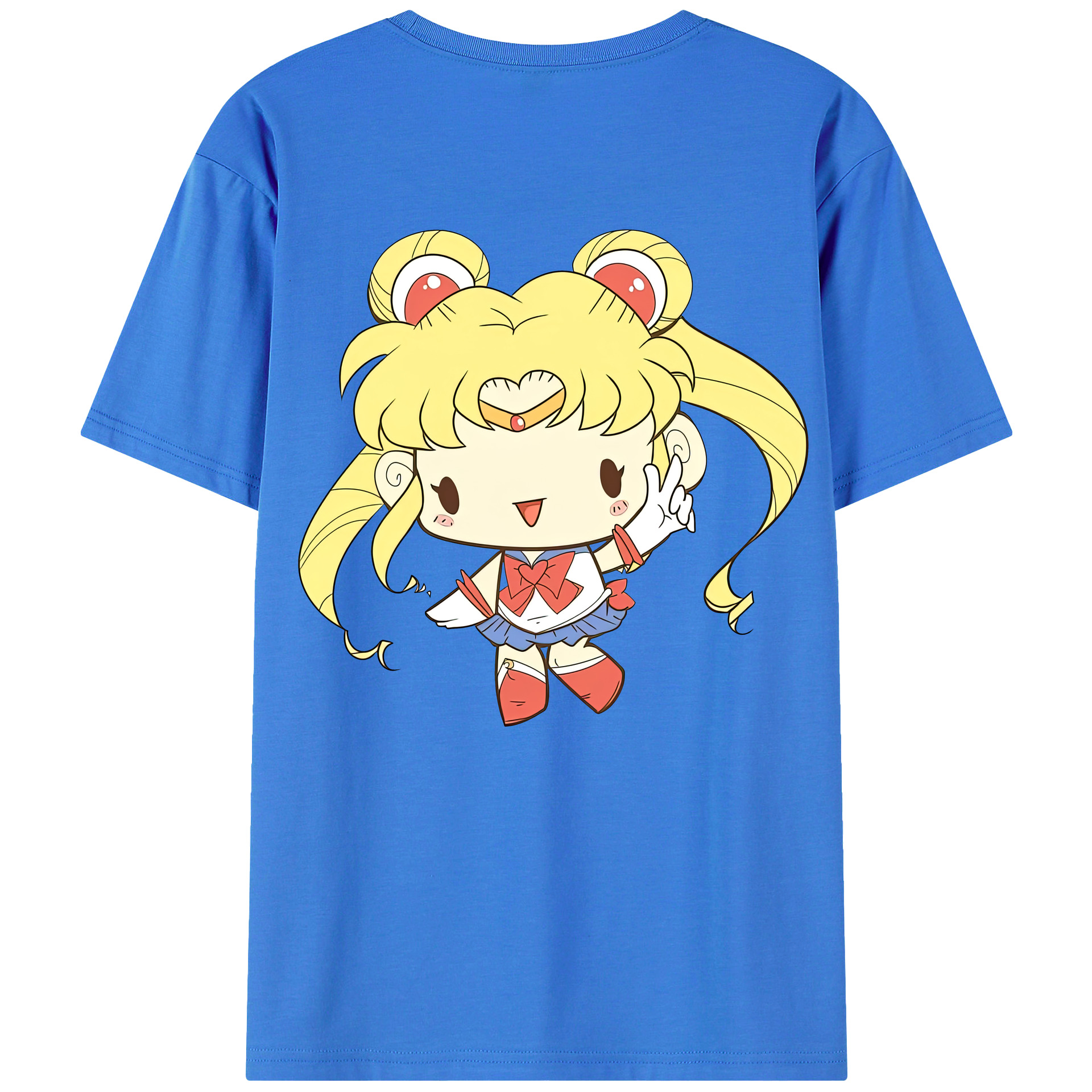 （画像用） 美少女戦士セーラームーン 月野 うさぎ つきの うさぎ Sailor Moon Tsukino Usagi 綿100％半袖Tシャツ（背面プリント）