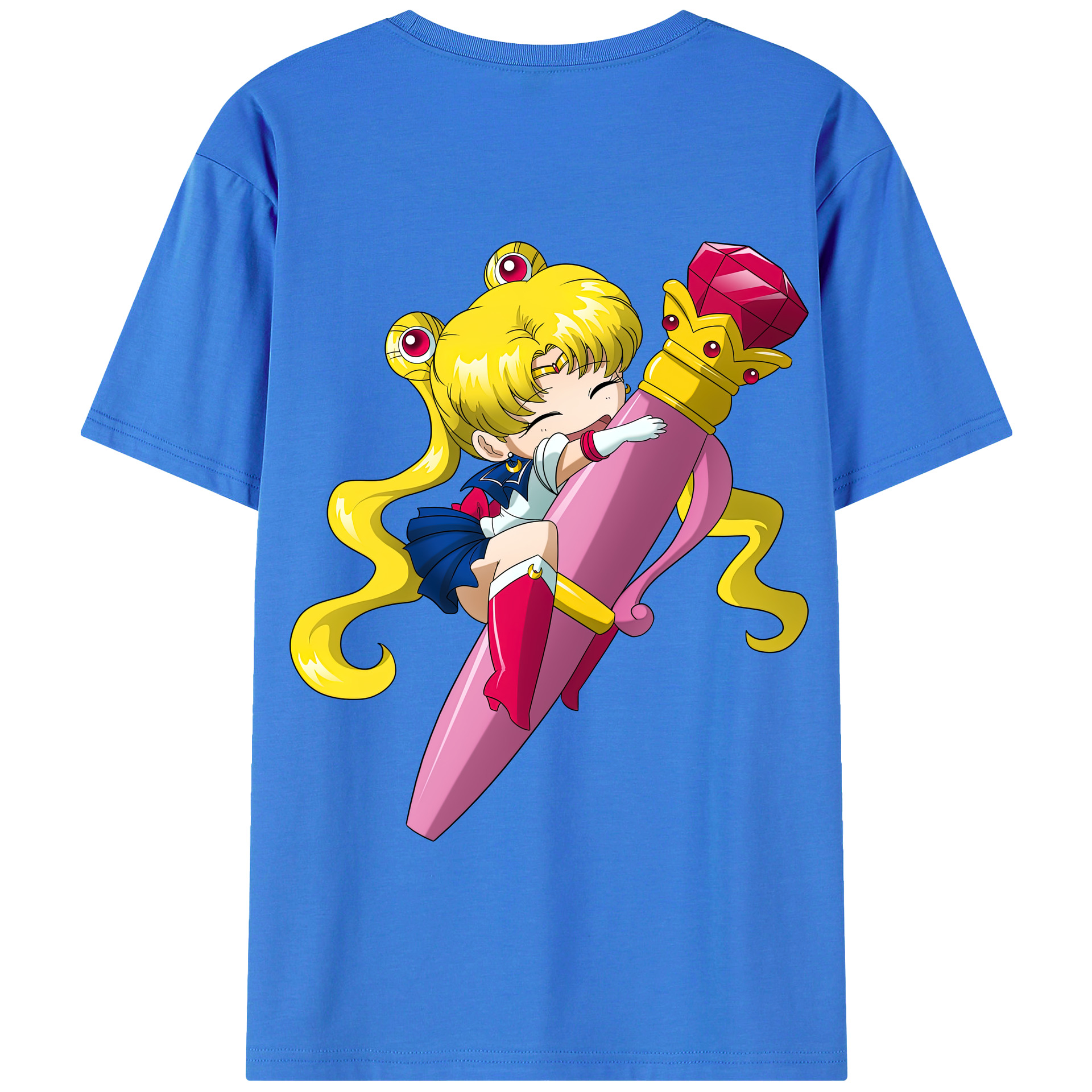 （画像用） 美少女戦士セーラームーン 月野 うさぎ つきの うさぎ Sailor Moon Tsukino Usagi 綿100％半袖Tシャツ（背面プリント）