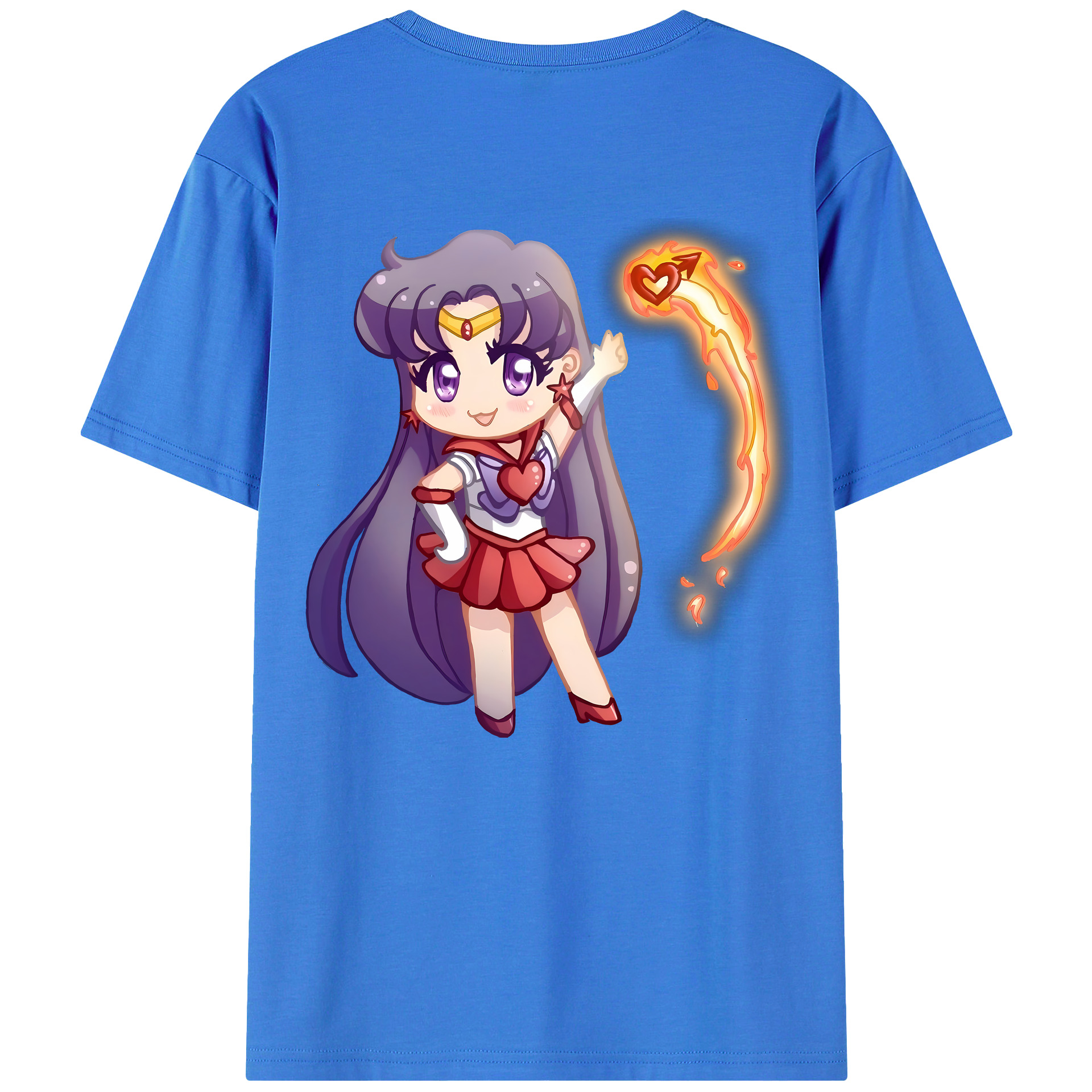 （画像用） 美少女戦士セーラームーン 火野レイ ひの レイ Sailor Moon Hino Rei （セーラーマーズ,Sailor Mars） 綿100％半袖Tシャツ（背面プリント）
