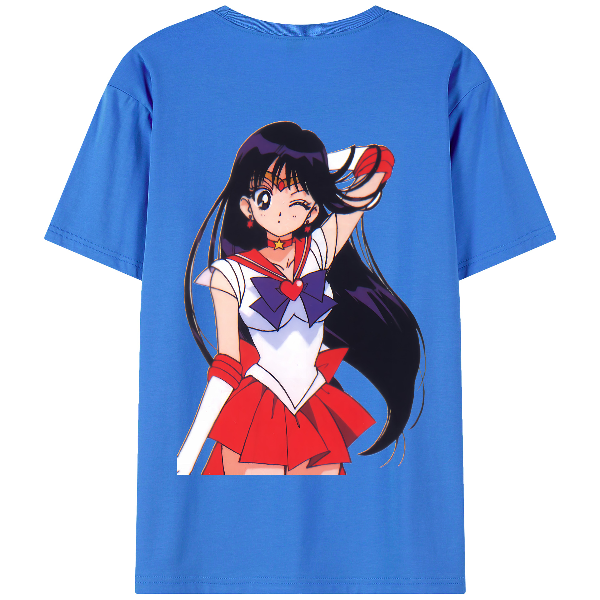 （画像用） 美少女戦士セーラームーン 火野レイ ひの レイ Sailor Moon Hino Rei （セーラーマーズ,Sailor Mars） 綿100％半袖Tシャツ（背面プリント）