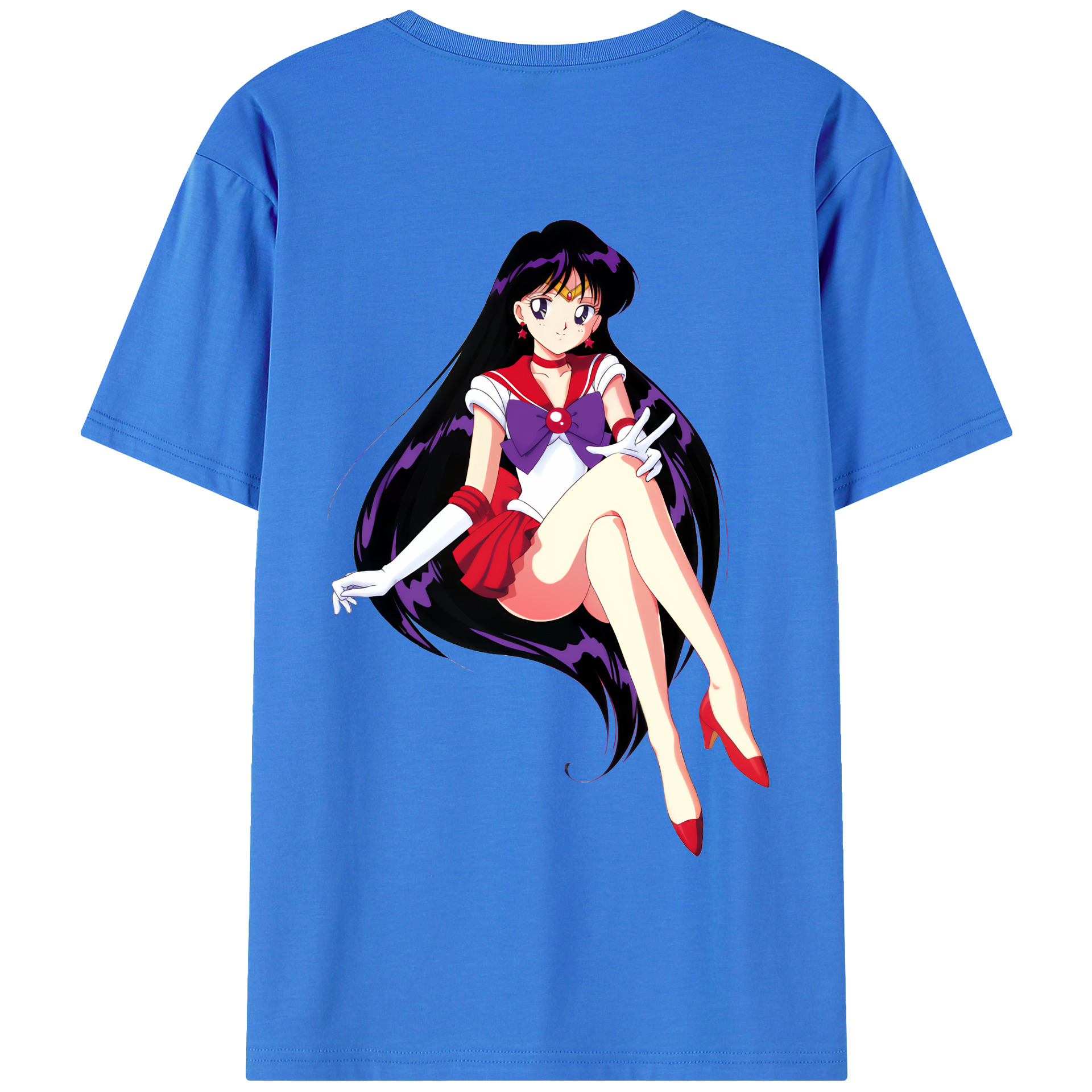（画像用） 美少女戦士セーラームーン 火野レイ ひの レイ Sailor Moon Hino Rei （セーラーマーズ,Sailor Mars） 綿100％半袖Tシャツ（背面プリント）