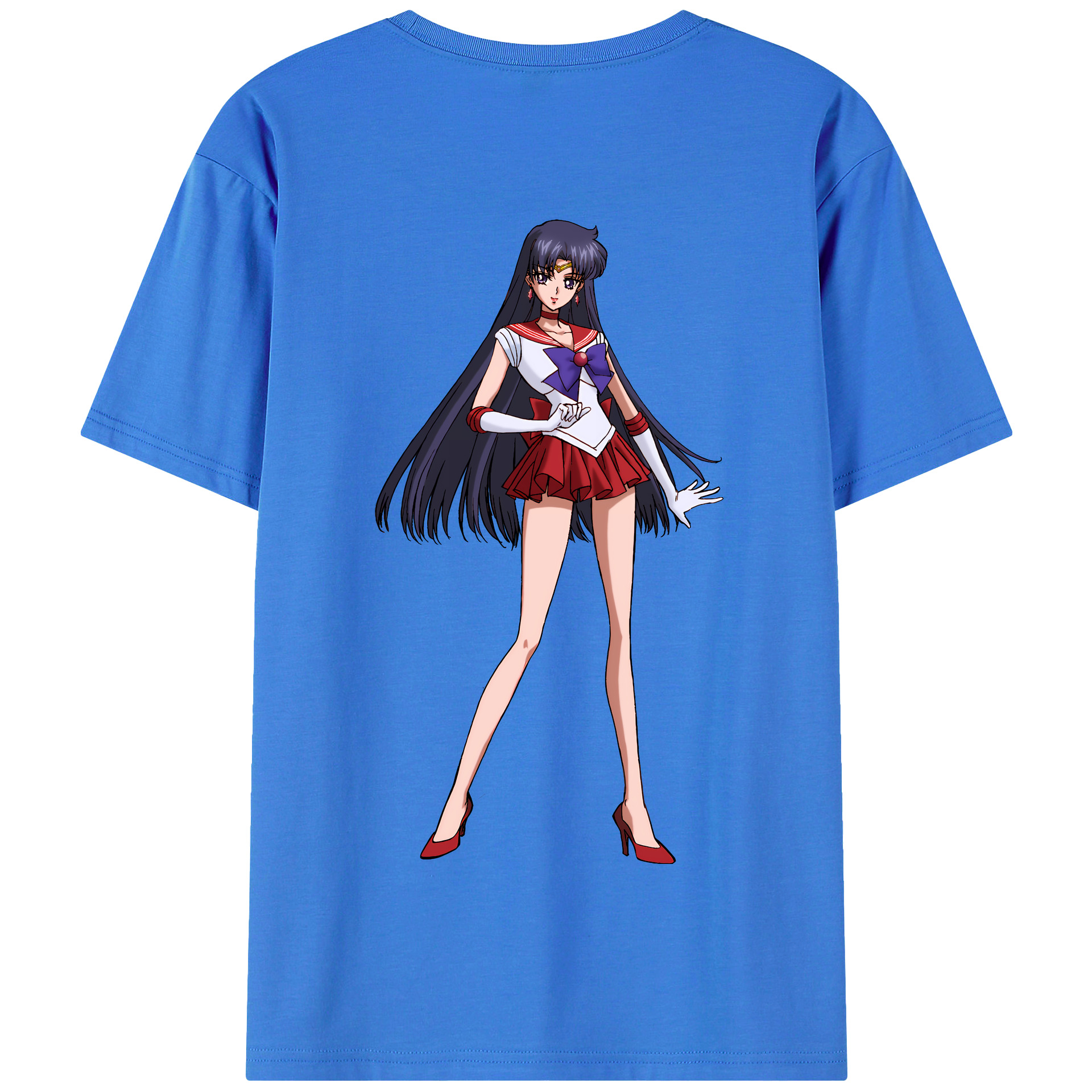 （画像用） 美少女戦士セーラームーン 火野レイ ひの レイ Sailor Moon Hino Rei （セーラーマーズ,Sailor Mars） 綿100％半袖Tシャツ（背面プリント）