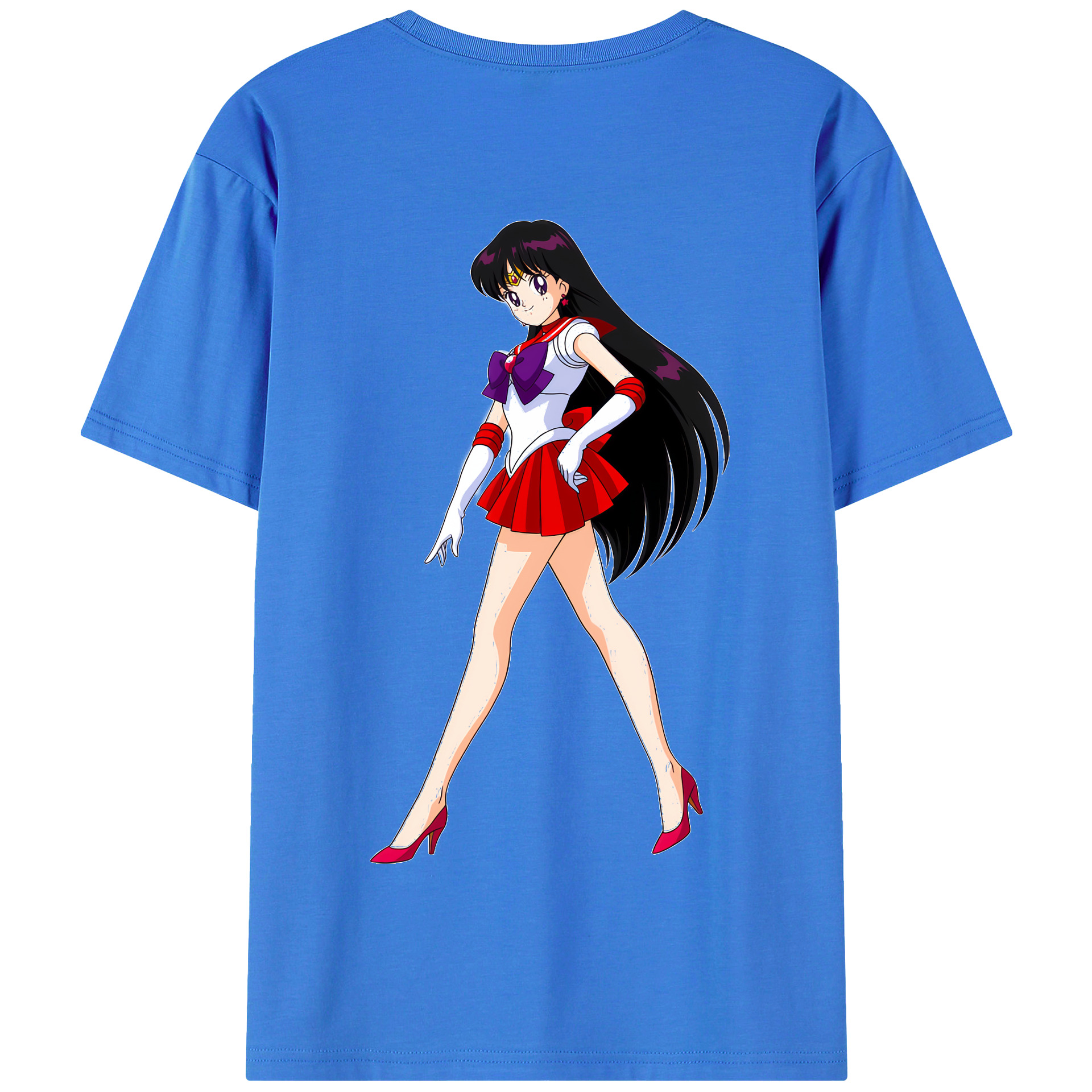 （画像用） 美少女戦士セーラームーン 火野レイ ひの レイ Sailor Moon Hino Rei （セーラーマーズ,Sailor Mars） 綿100％半袖Tシャツ（背面プリント）