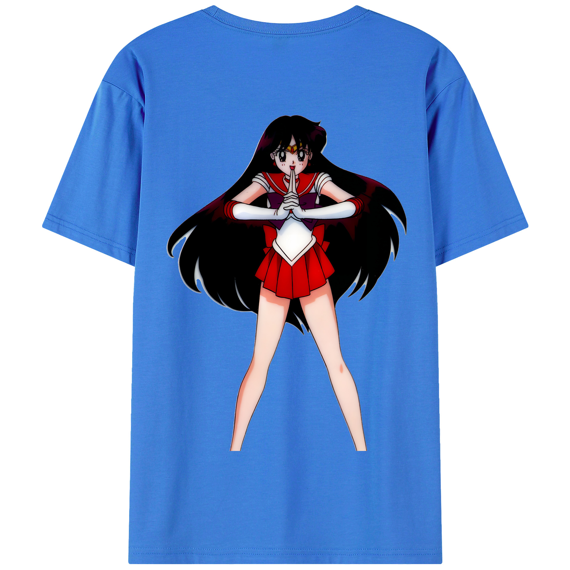 （画像用） 美少女戦士セーラームーン 火野レイ ひの レイ Sailor Moon Hino Rei （セーラーマーズ,Sailor Mars） 綿100％半袖Tシャツ（背面プリント）