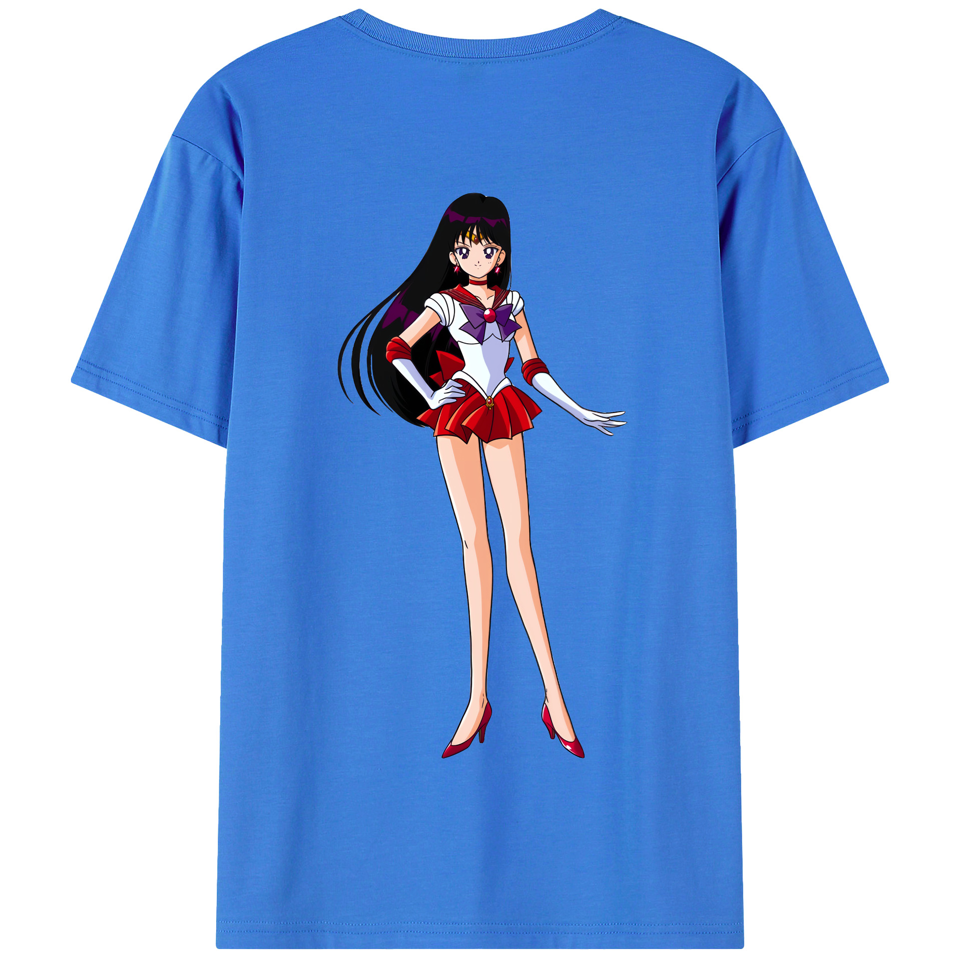（画像用） 美少女戦士セーラームーン 火野レイ ひの レイ Sailor Moon Hino Rei （セーラーマーズ,Sailor Mars） 綿100％半袖Tシャツ（背面プリント）