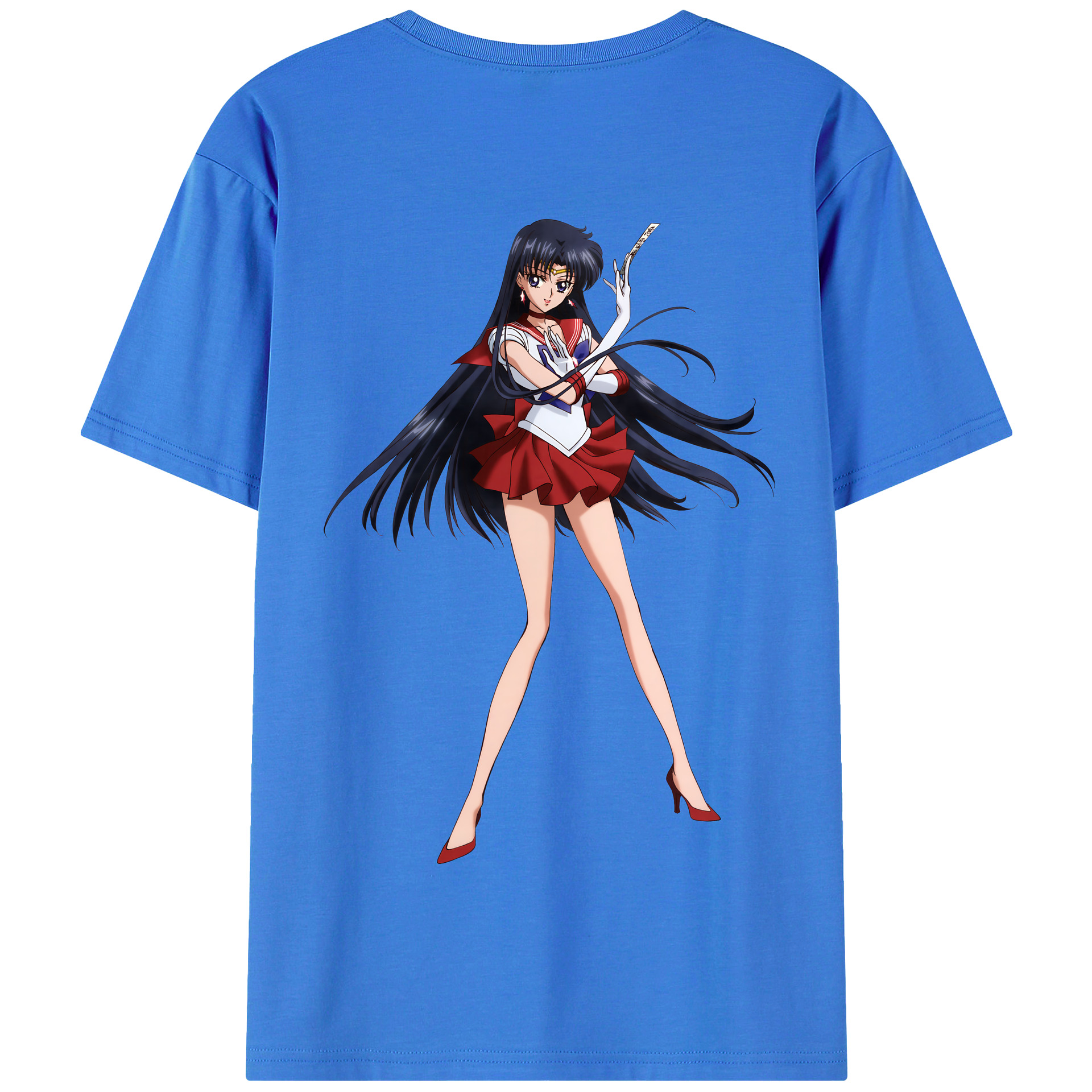 （画像用） 美少女戦士セーラームーン 火野レイ ひの レイ Sailor Moon Hino Rei （セーラーマーズ,Sailor Mars） 綿100％半袖Tシャツ（背面プリント）