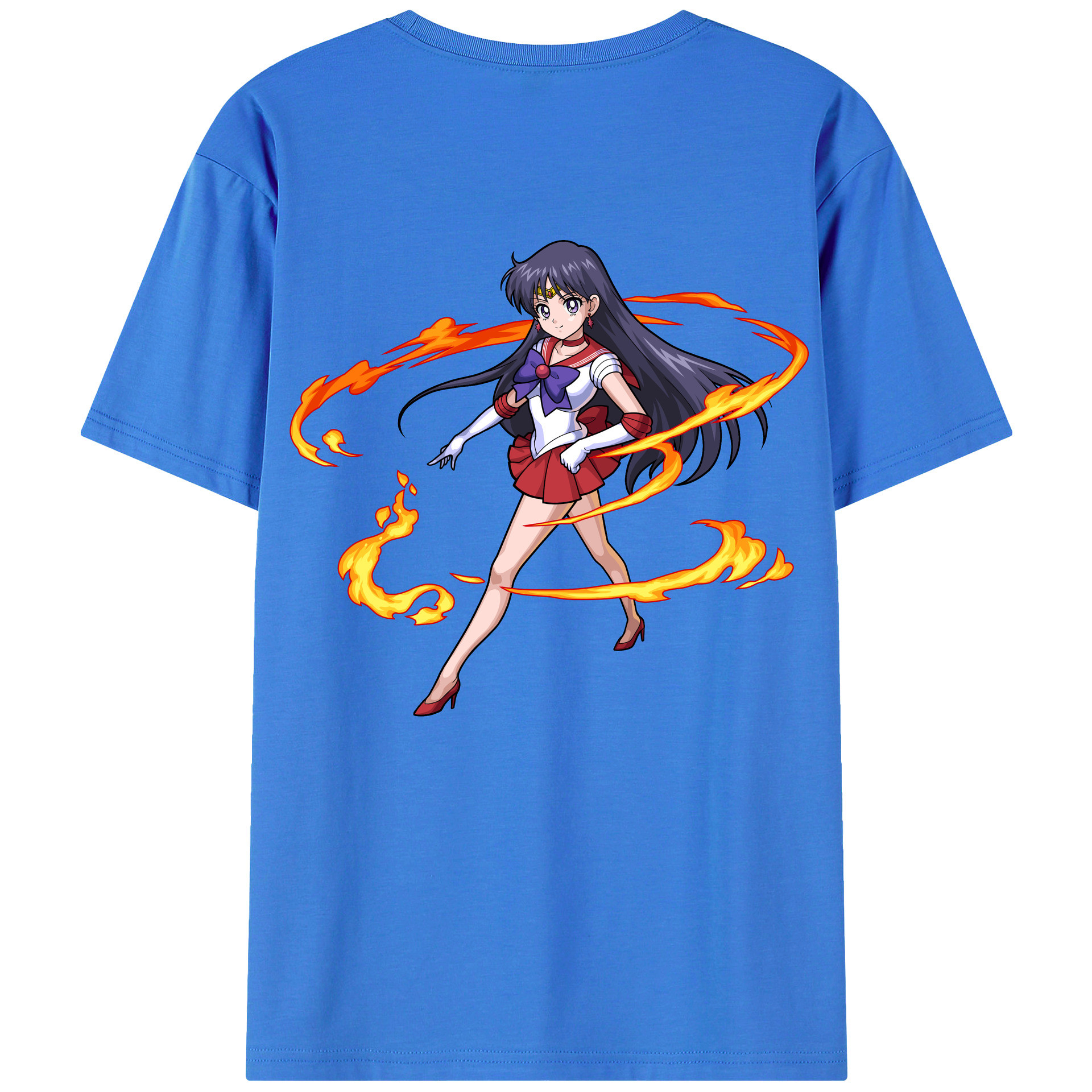 （画像用） 美少女戦士セーラームーン 火野レイ ひの レイ Sailor Moon Hino Rei （セーラーマーズ,Sailor Mars） 綿100％半袖Tシャツ（背面プリント）