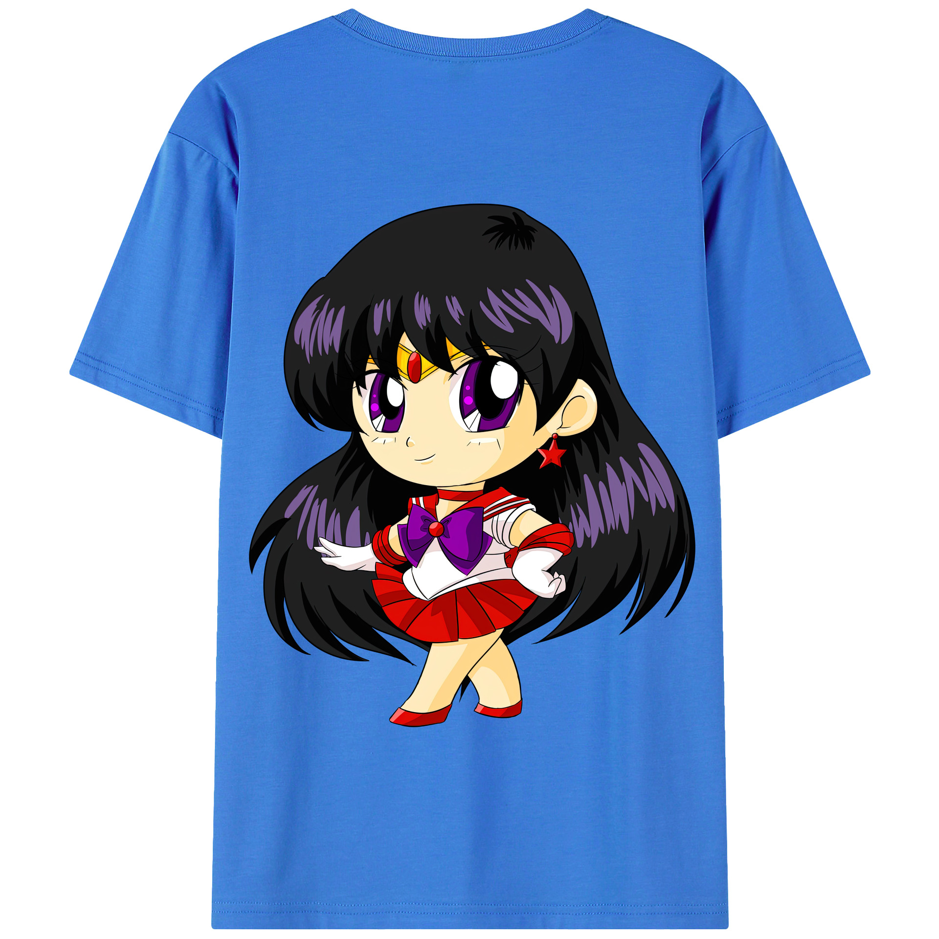（画像用） 美少女戦士セーラームーン 火野レイ ひの レイ Sailor Moon Hino Rei （セーラーマーズ,Sailor Mars） 綿100％半袖Tシャツ（背面プリント）
