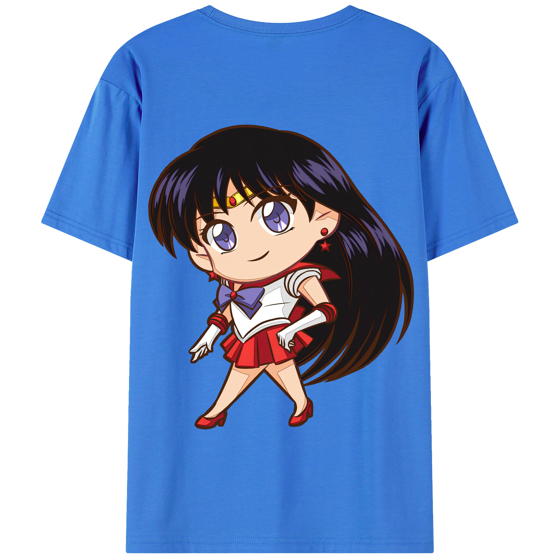 （画像用） 美少女戦士セーラームーン 火野レイ ひの レイ Sailor Moon Hino Rei （セーラーマーズ,Sailor Mars） 綿100％半袖Tシャツ（背面プリント）