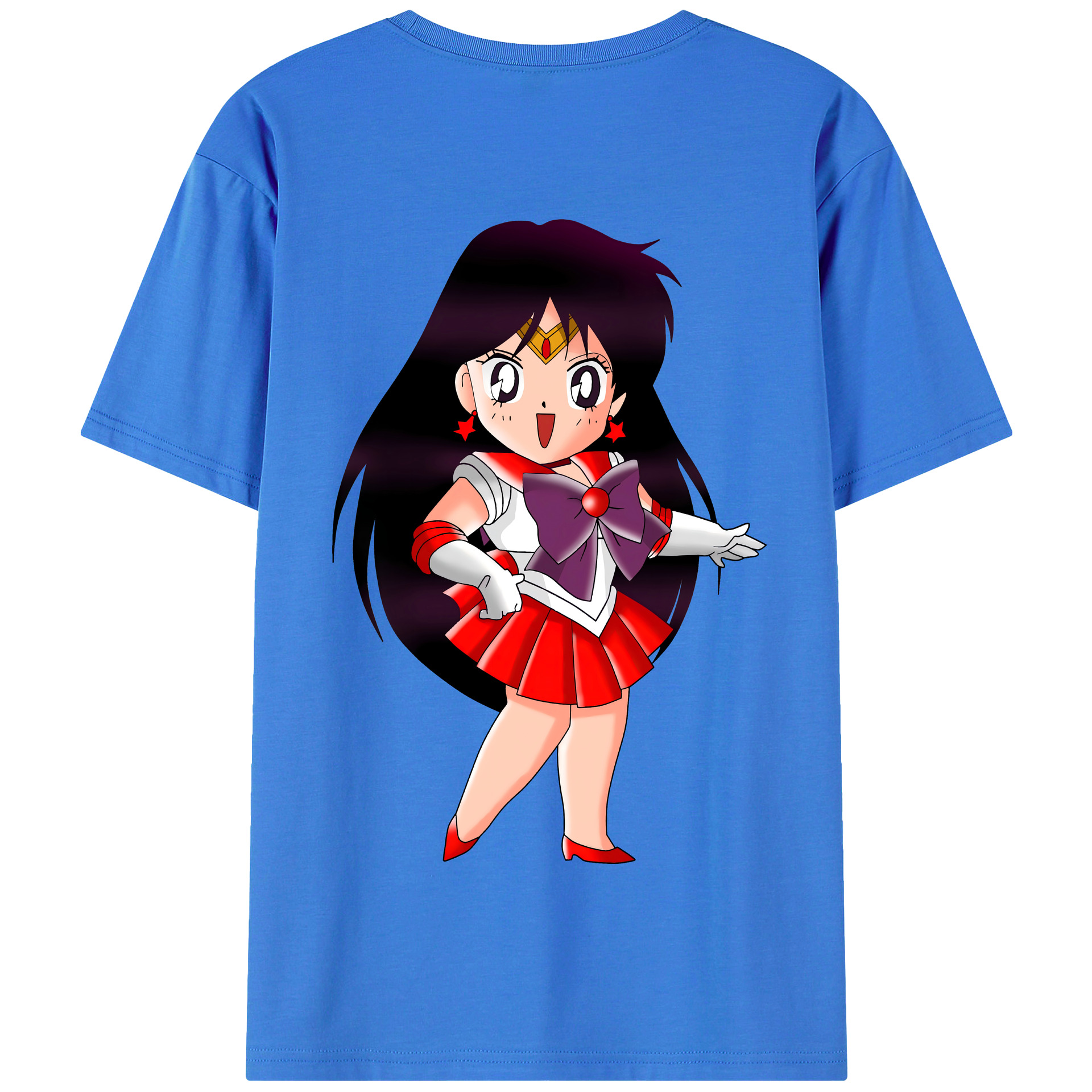 （画像用） 美少女戦士セーラームーン 火野レイ ひの レイ Sailor Moon Hino Rei （セーラーマーズ,Sailor Mars） 綿100％半袖Tシャツ（背面プリント）