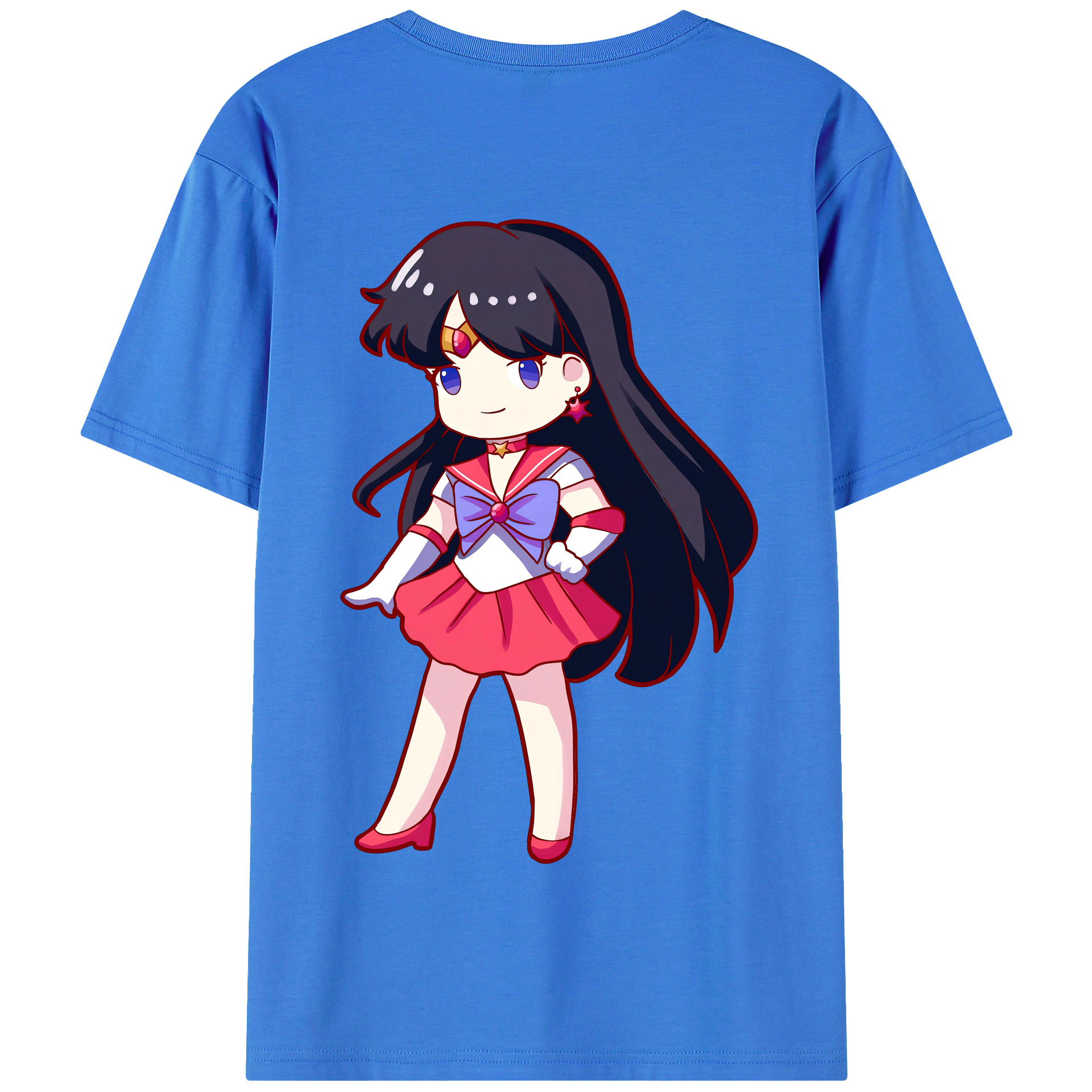 （画像用） 美少女戦士セーラームーン 火野レイ ひの レイ Sailor Moon Hino Rei （セーラーマーズ,Sailor Mars） 綿100％半袖Tシャツ（背面プリント）