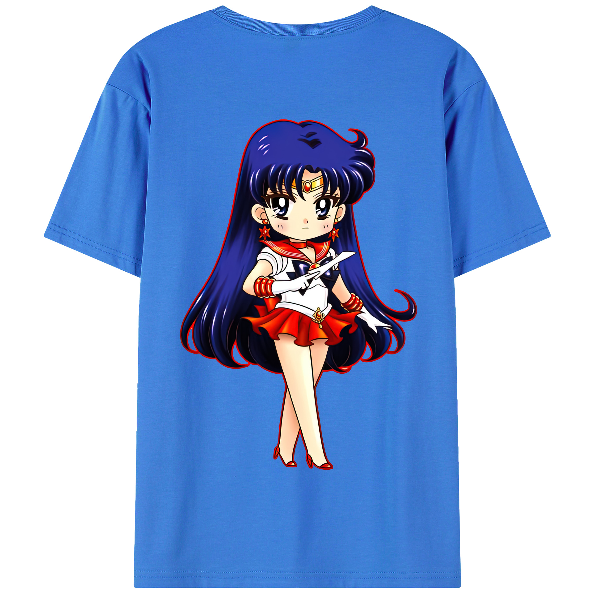 （画像用） 美少女戦士セーラームーン 火野レイ ひの レイ Sailor Moon Hino Rei （セーラーマーズ,Sailor Mars） 綿100％半袖Tシャツ（背面プリント）