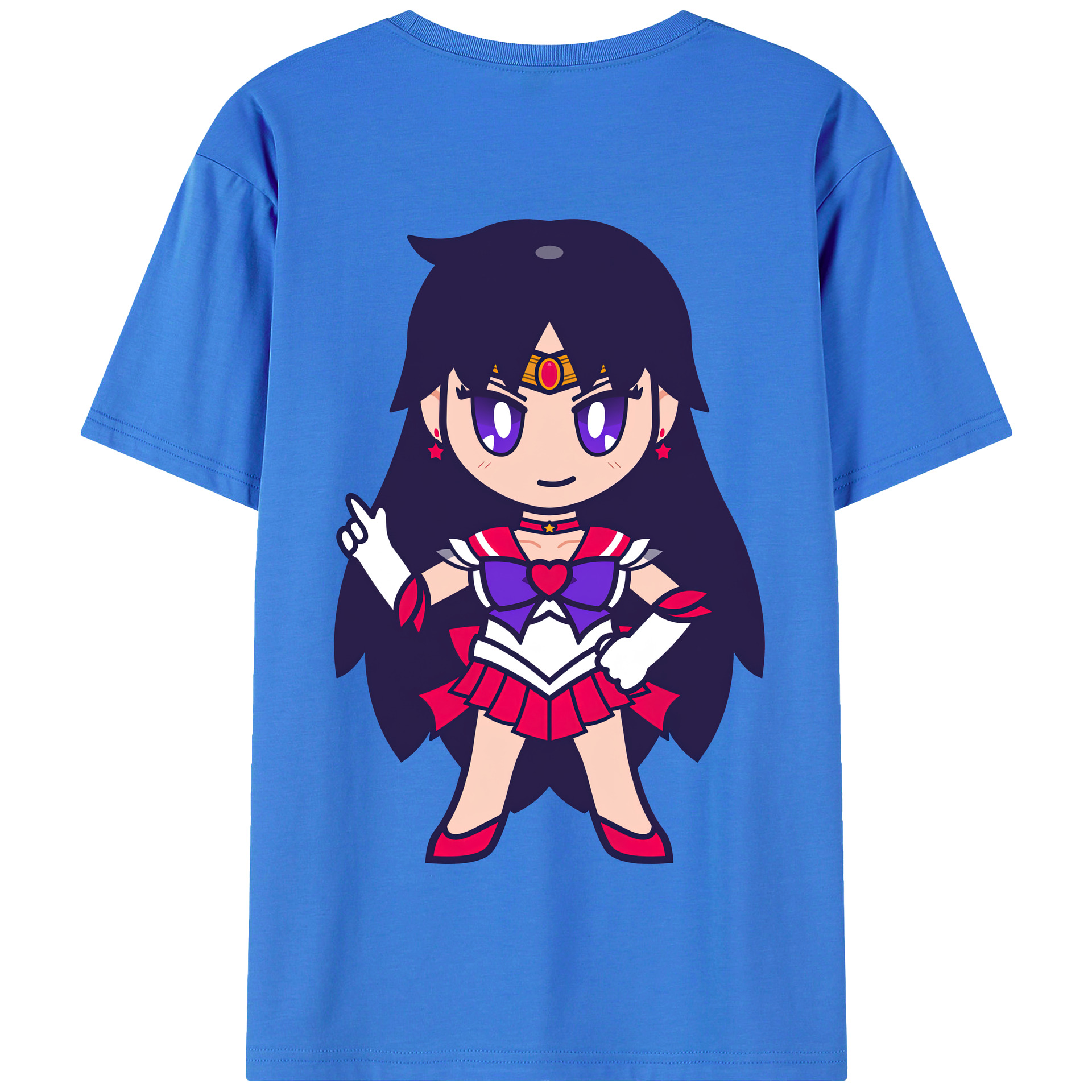 （画像用） 美少女戦士セーラームーン 火野レイ ひの レイ Sailor Moon Hino Rei （セーラーマーズ,Sailor Mars） 綿100％半袖Tシャツ（背面プリント）