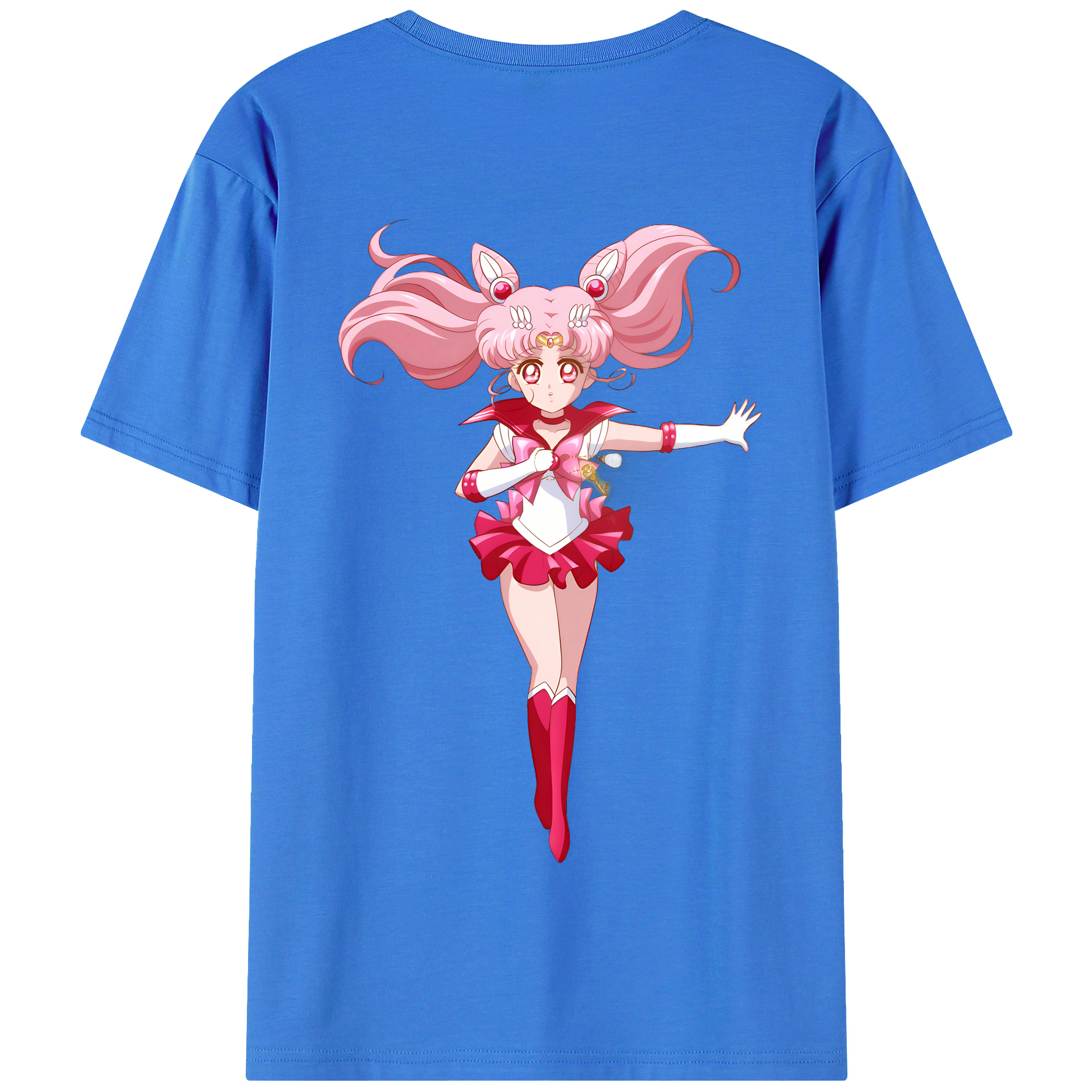 （画像用） 美少女戦士セーラームーン ちびうさ Sailor Moon Chibiusa Tsukino Usagi Small Lady Serenity 綿100％半袖Tシャツ（背面プリント）