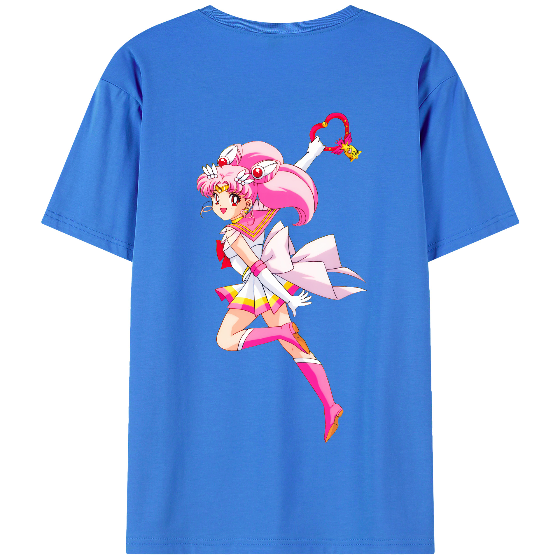 （画像用） 美少女戦士セーラームーン ちびうさ Sailor Moon Chibiusa Tsukino Usagi Small Lady Serenity 綿100％半袖Tシャツ（背面プリント）