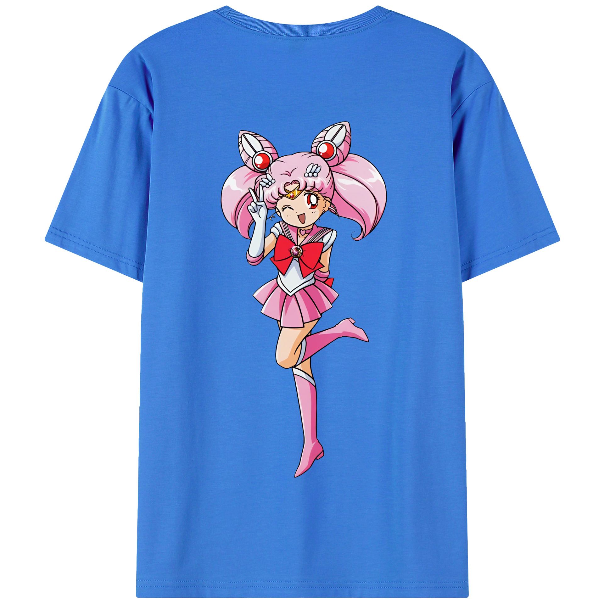 （画像用） 美少女戦士セーラームーン ちびうさ Sailor Moon Chibiusa Tsukino Usagi Small Lady Serenity 綿100％半袖Tシャツ（背面プリント）