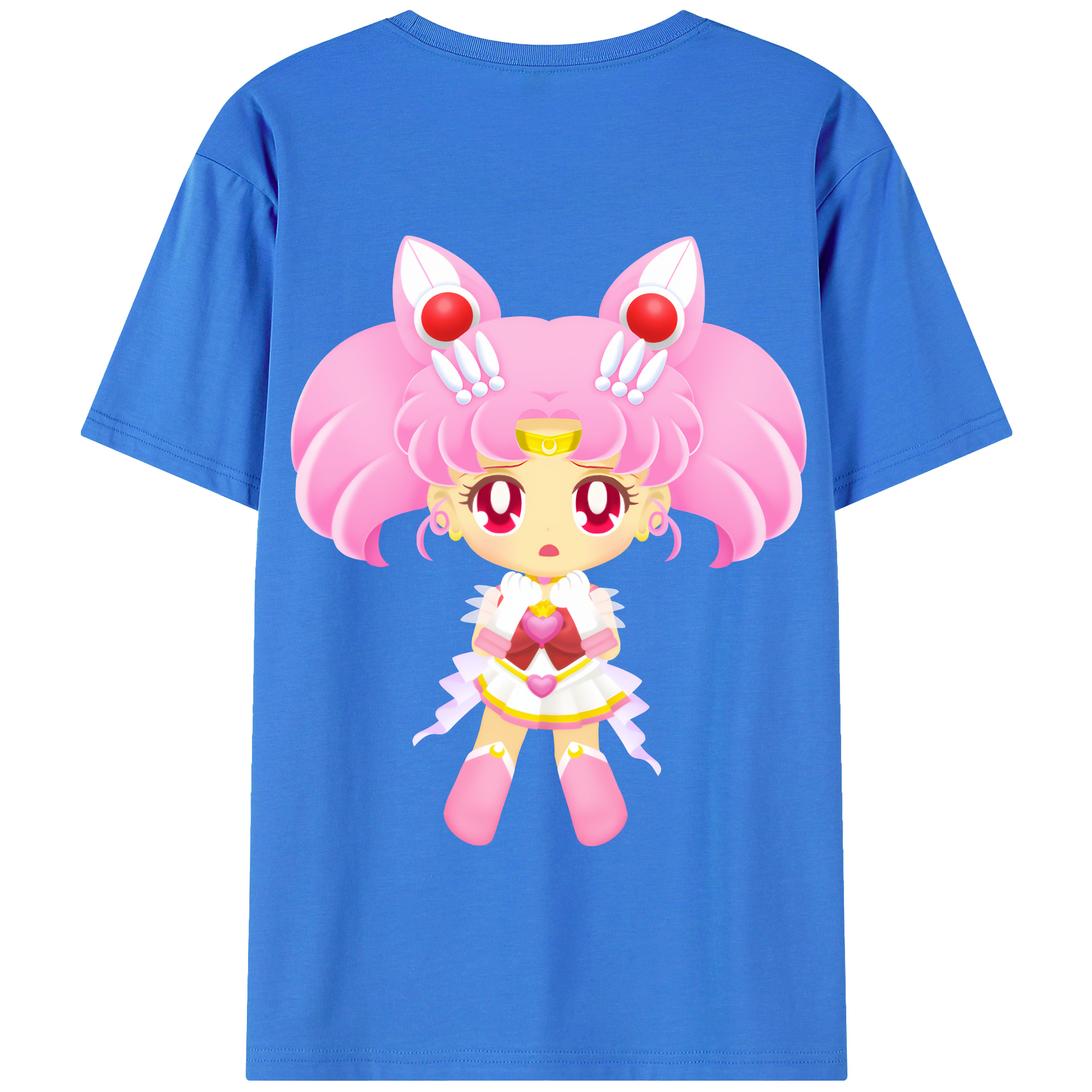 （画像用） 美少女戦士セーラームーン ちびうさ Sailor Moon Chibiusa Tsukino Usagi Small Lady Serenity 綿100％半袖Tシャツ（背面プリント）