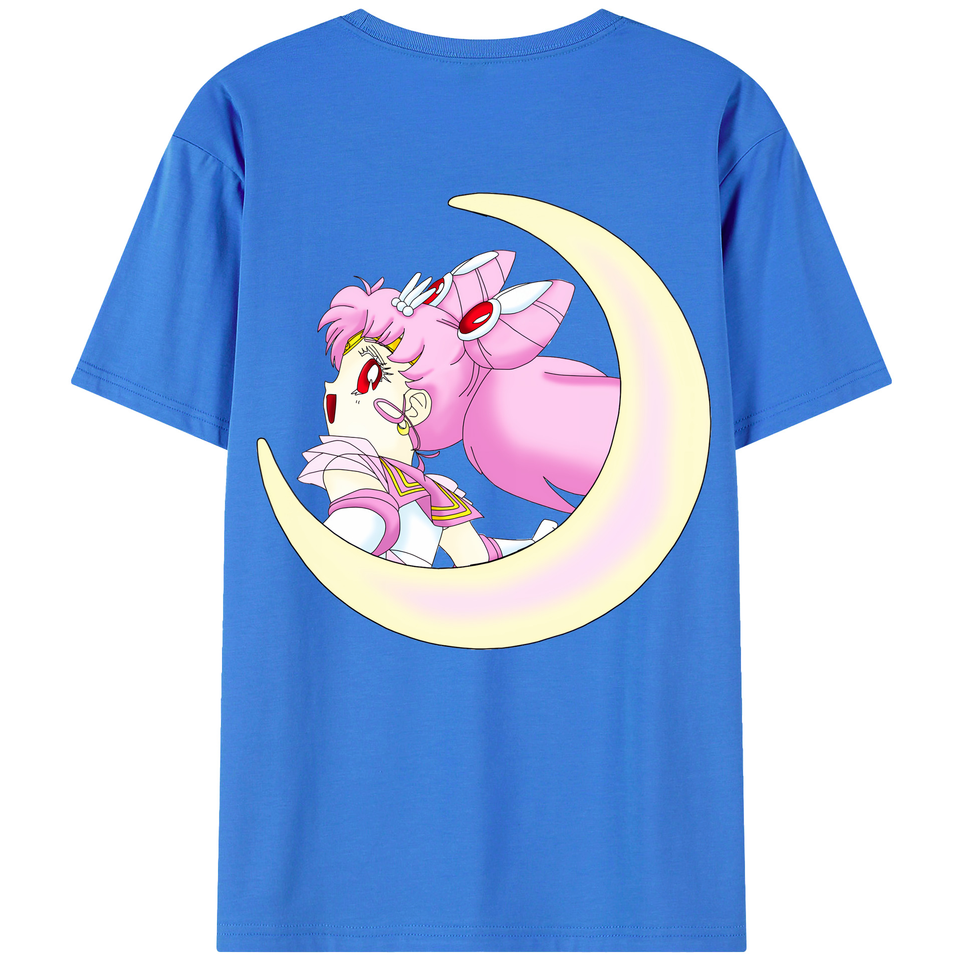 （画像用） 美少女戦士セーラームーン ちびうさ Sailor Moon Chibiusa Tsukino Usagi Small Lady Serenity 綿100％半袖Tシャツ（背面プリント）