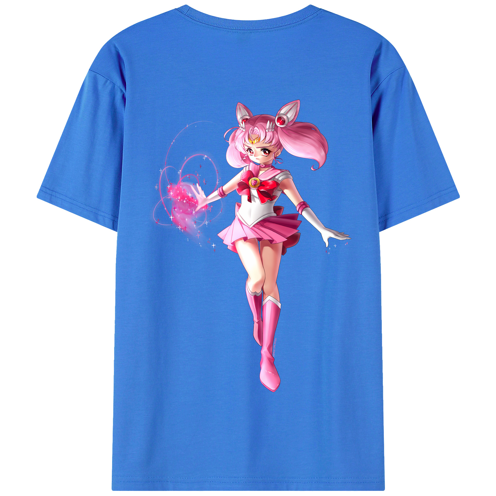 （画像用） 美少女戦士セーラームーン ちびうさ Sailor Moon Chibiusa Tsukino Usagi Small Lady Serenity 綿100％半袖Tシャツ（背面プリント）