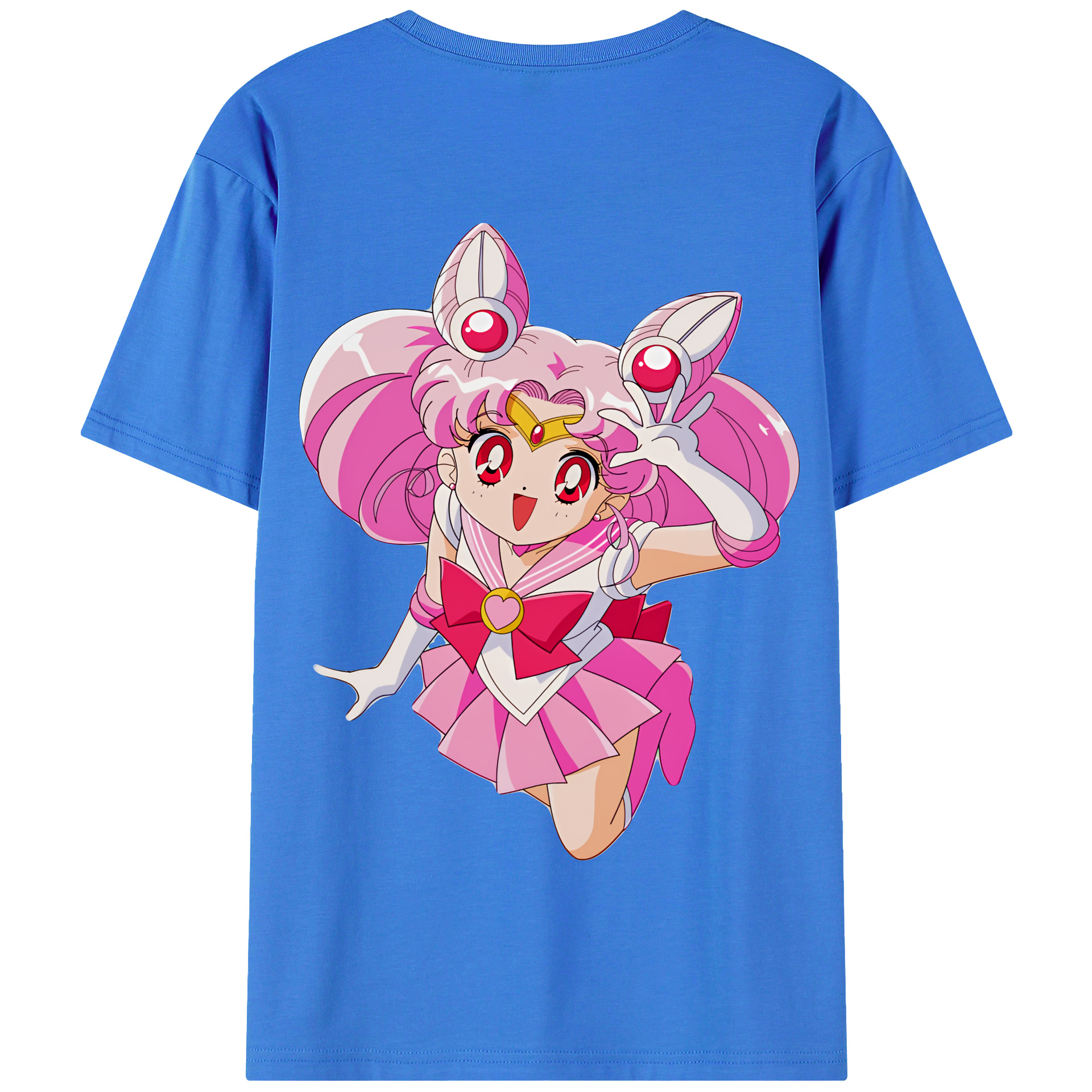（画像用） 美少女戦士セーラームーン ちびうさ Sailor Moon Chibiusa Tsukino Usagi Small Lady Serenity 綿100％半袖Tシャツ（背面プリント）