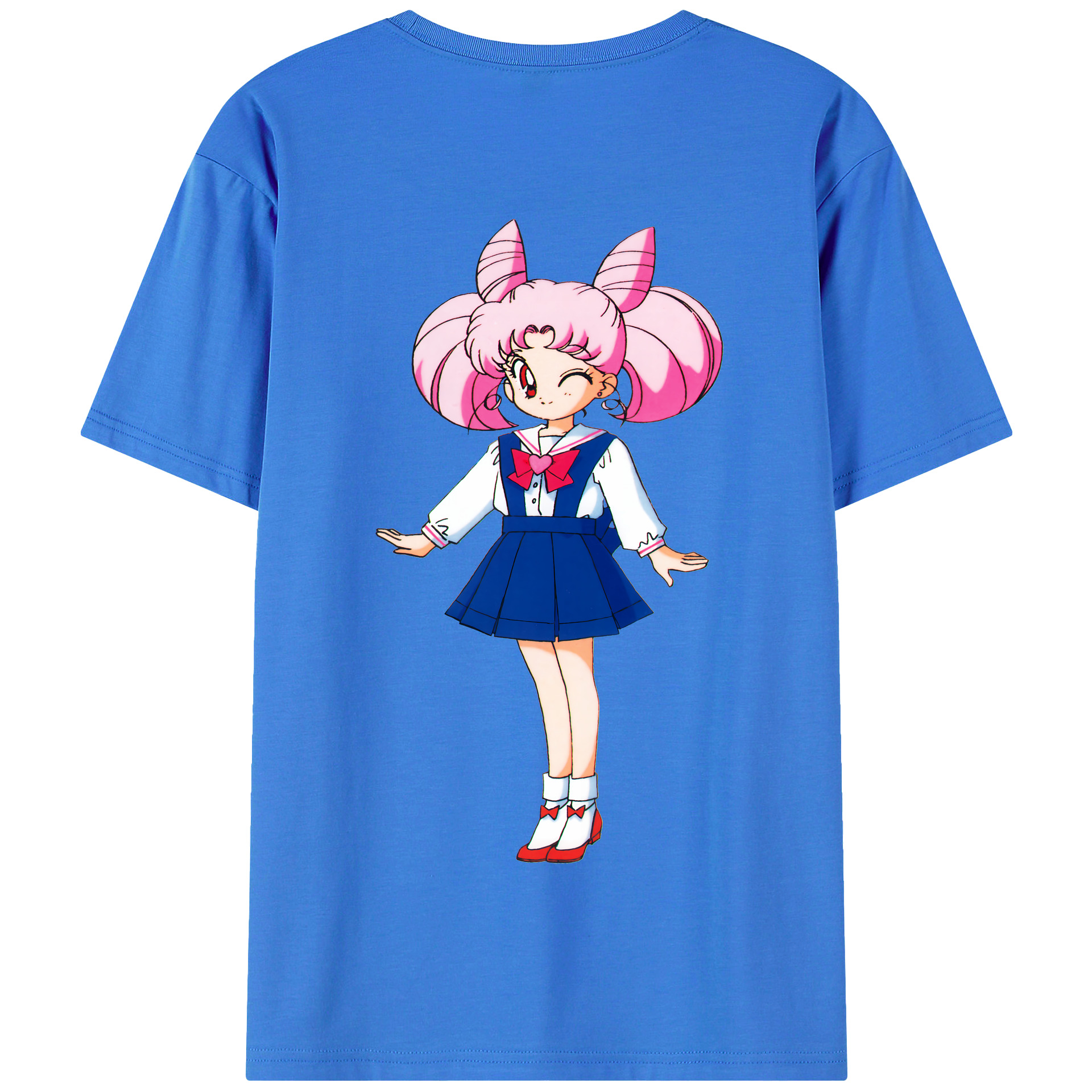 （画像用） 美少女戦士セーラームーン ちびうさ Sailor Moon Chibiusa Tsukino Usagi Small Lady Serenity 綿100％半袖Tシャツ（背面プリント）