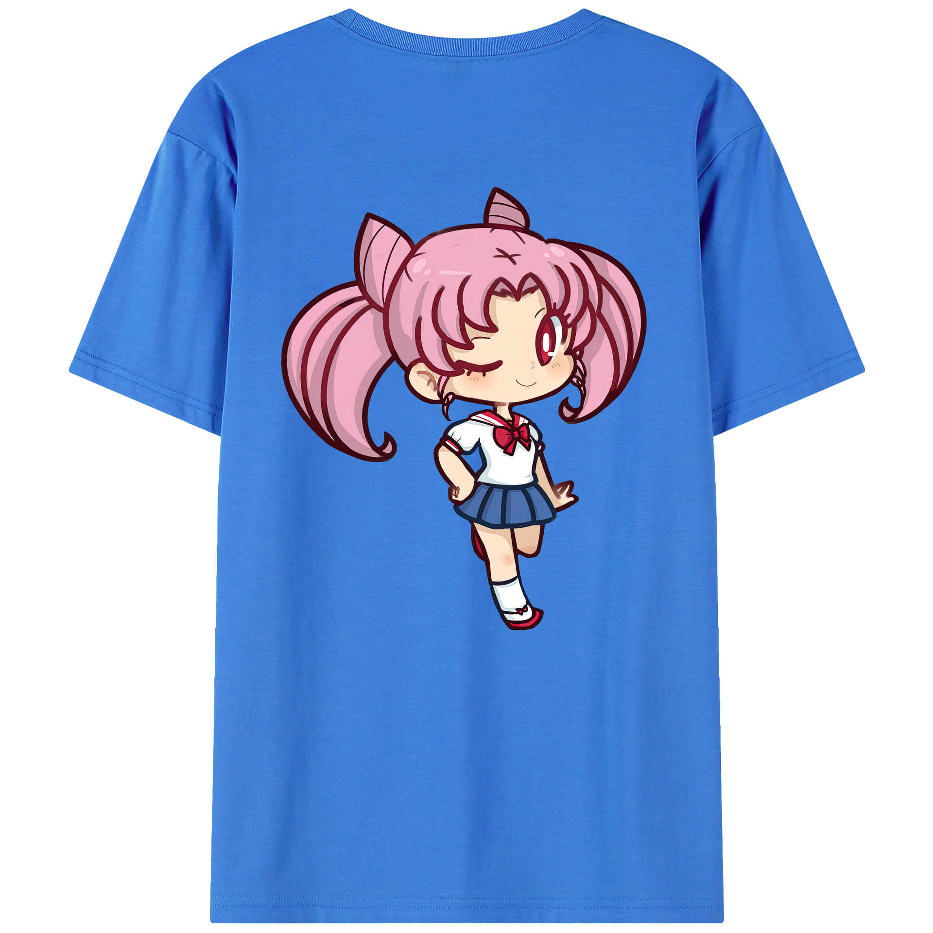 （画像用） 美少女戦士セーラームーン ちびうさ Sailor Moon Chibiusa Tsukino Usagi Small Lady Serenity 綿100％半袖Tシャツ（背面プリント）