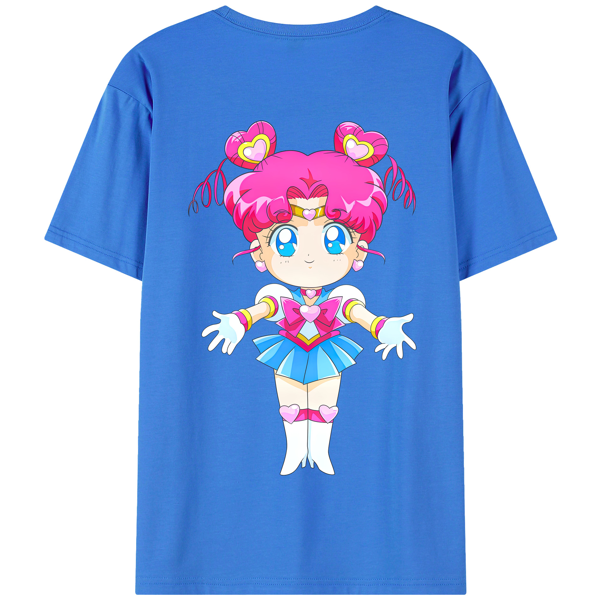 （画像用） 美少女戦士セーラームーン ちびうさ Sailor Moon Chibiusa Tsukino Usagi Small Lady Serenity 綿100％半袖Tシャツ（背面プリント）