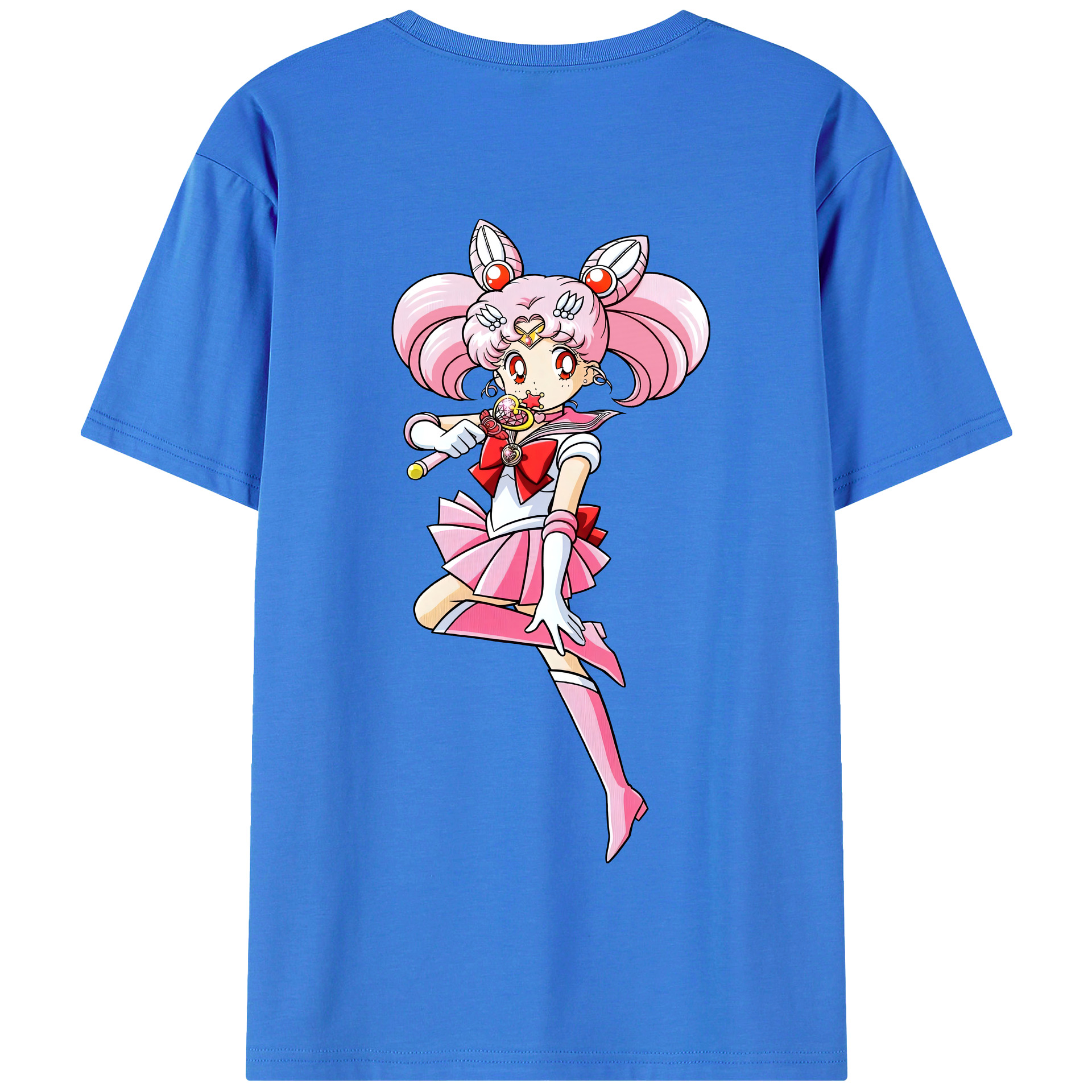 （画像用） 美少女戦士セーラームーン ちびうさ Sailor Moon Chibiusa Tsukino Usagi Small Lady Serenity 綿100％半袖Tシャツ（背面プリント）