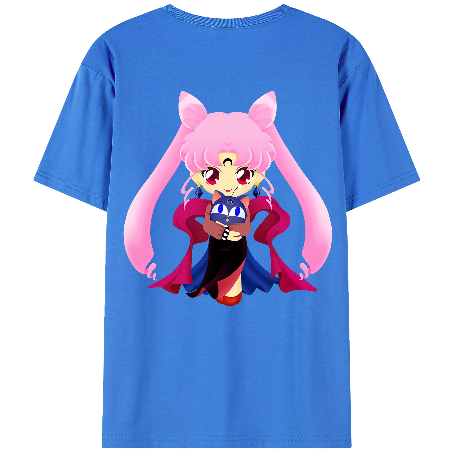 （画像用） 美少女戦士セーラームーン ちびうさ Sailor Moon Chibiusa Tsukino Usagi Small Lady Serenity 綿100％半袖Tシャツ（背面プリント）