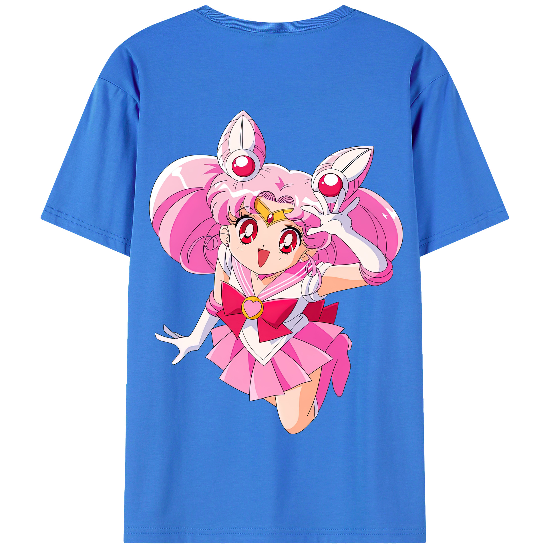 （画像用） 美少女戦士セーラームーン ちびうさ Sailor Moon Chibiusa Tsukino Usagi Small Lady Serenity 綿100％半袖Tシャツ（背面プリント）