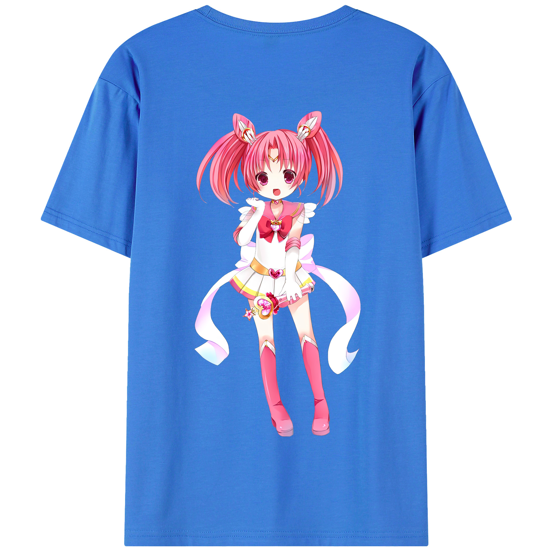 （画像用） 美少女戦士セーラームーン ちびうさ Sailor Moon Chibiusa Tsukino Usagi Small Lady Serenity 綿100％半袖Tシャツ（背面プリント）