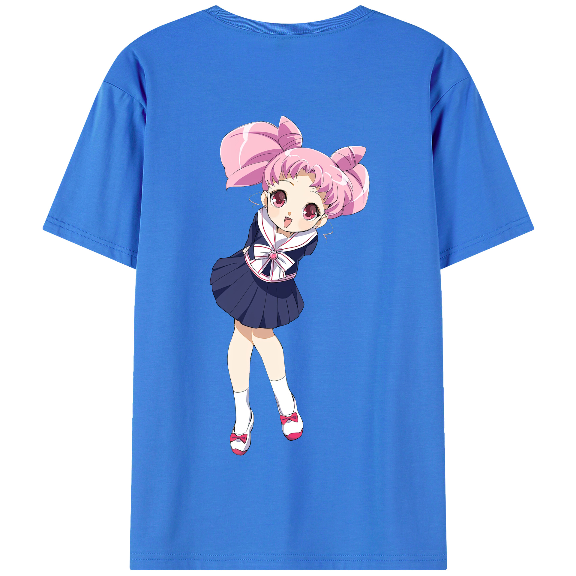 （画像用） 美少女戦士セーラームーン ちびうさ Sailor Moon Chibiusa Tsukino Usagi Small Lady Serenity 綿100％半袖Tシャツ（背面プリント）