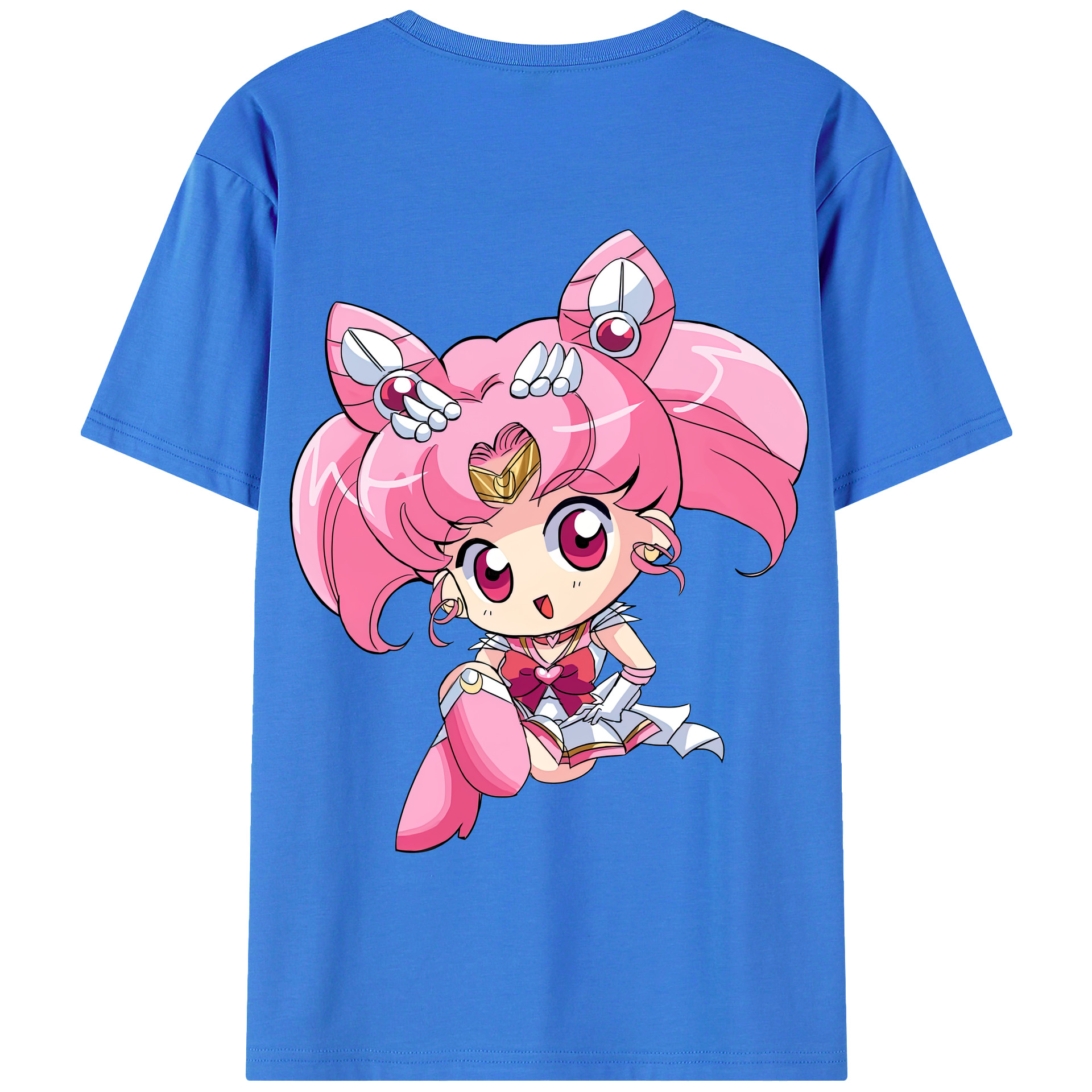（画像用） 美少女戦士セーラームーン ちびうさ Sailor Moon Chibiusa Tsukino Usagi Small Lady Serenity 綿100％半袖Tシャツ（背面プリント）