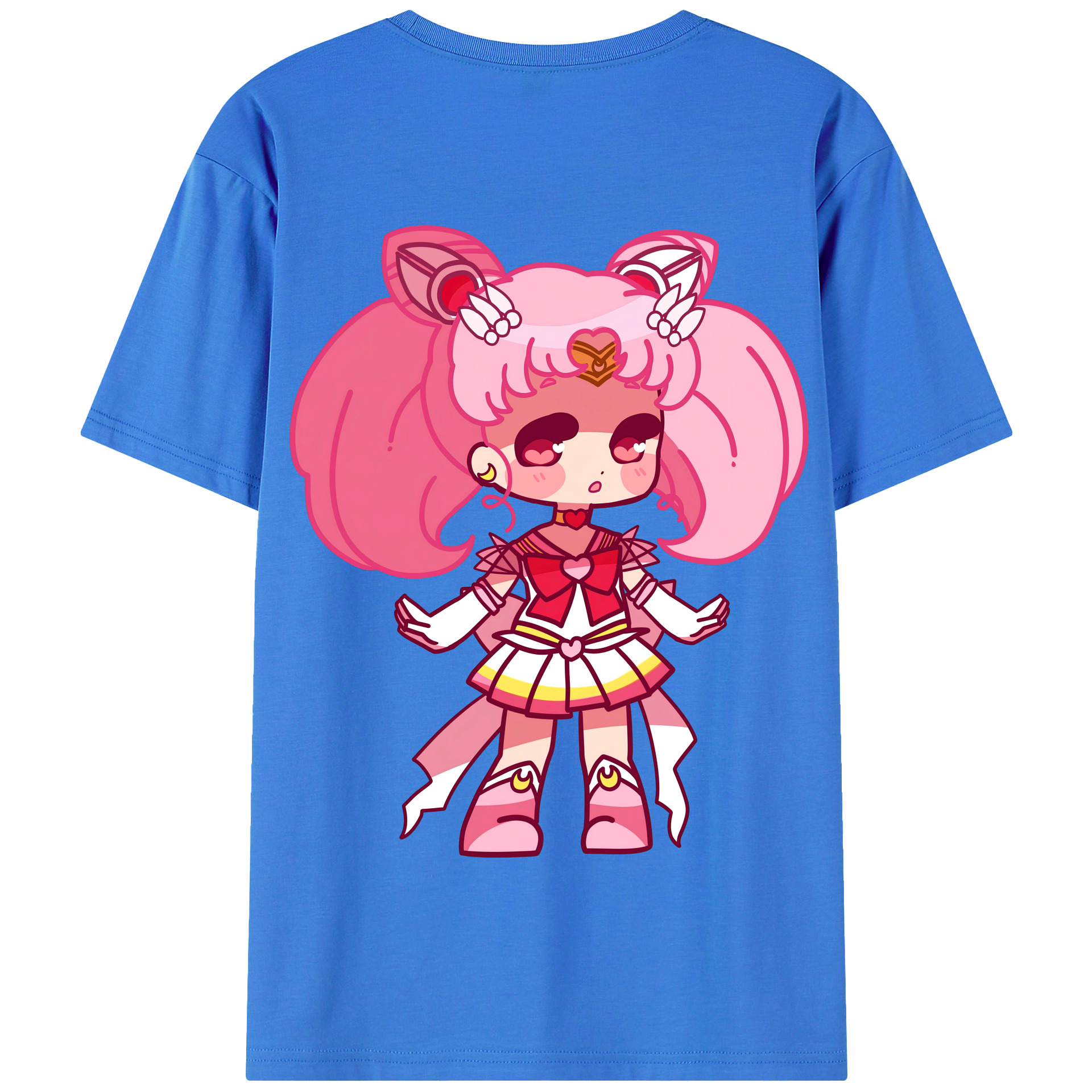 （画像用） 美少女戦士セーラームーン ちびうさ Sailor Moon Chibiusa Tsukino Usagi Small Lady Serenity 綿100％半袖Tシャツ（背面プリント）