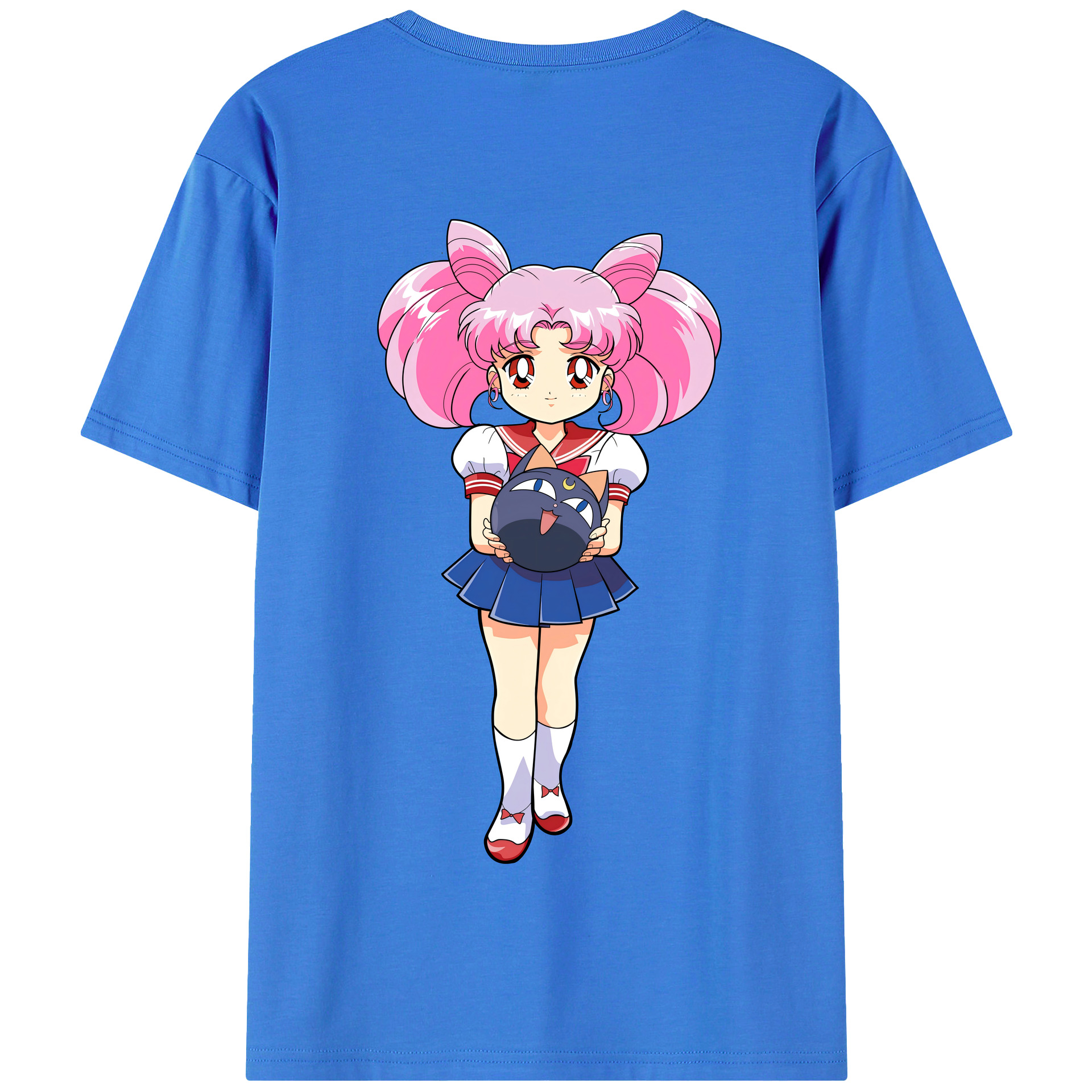 （画像用） 美少女戦士セーラームーン ちびうさ Sailor Moon Chibiusa Tsukino Usagi Small Lady Serenity 綿100％半袖Tシャツ（背面プリント）
