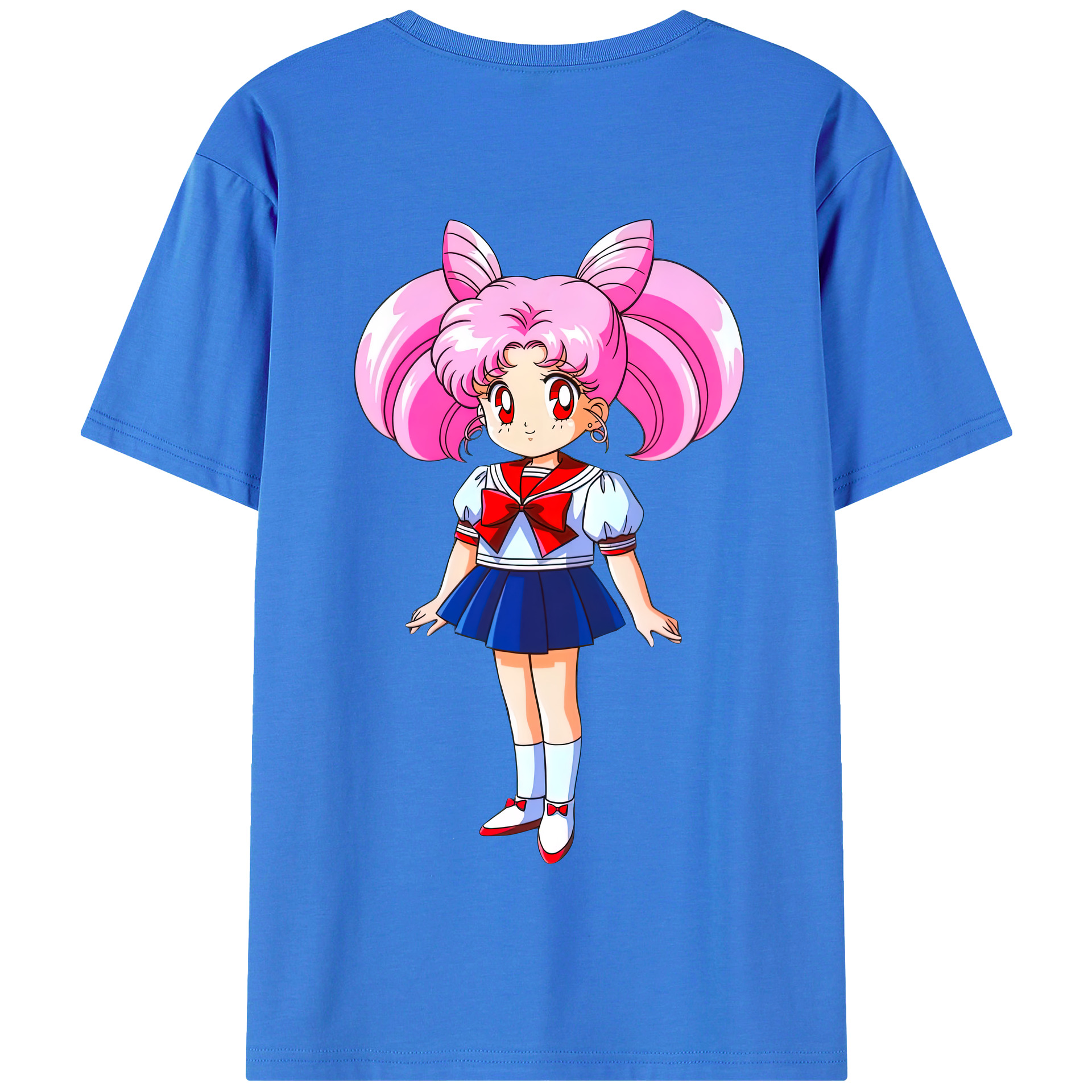 （画像用） 美少女戦士セーラームーン ちびうさ Sailor Moon Chibiusa Tsukino Usagi Small Lady Serenity 綿100％半袖Tシャツ（背面プリント）
