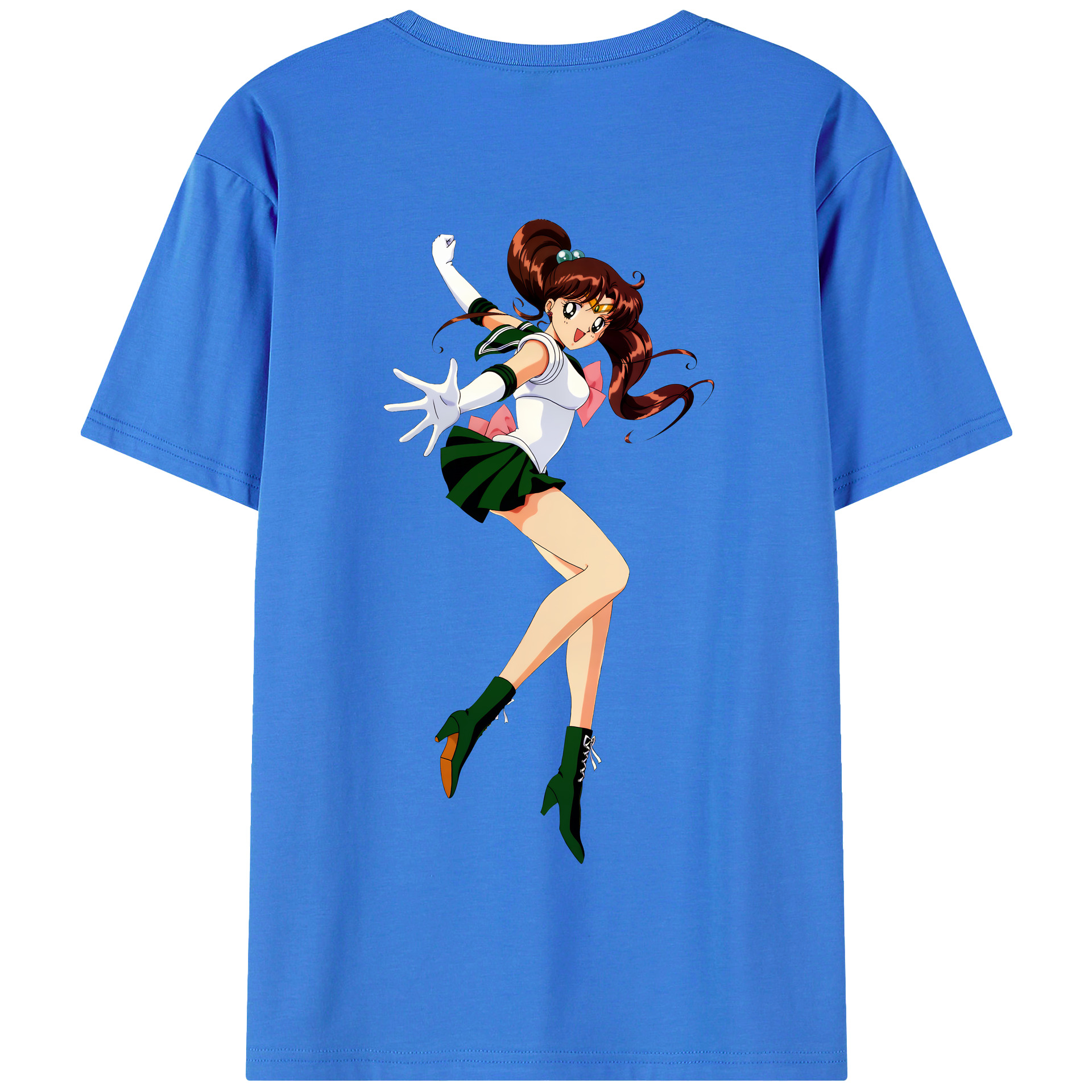 （画像用） 美少女戦士セーラームーン 木野 まこと きの まこと Sailor Moon Kino Makoto （セーラージュピター；Sailor Jupiter） 綿100％半袖Tシャツ（背面プリント）