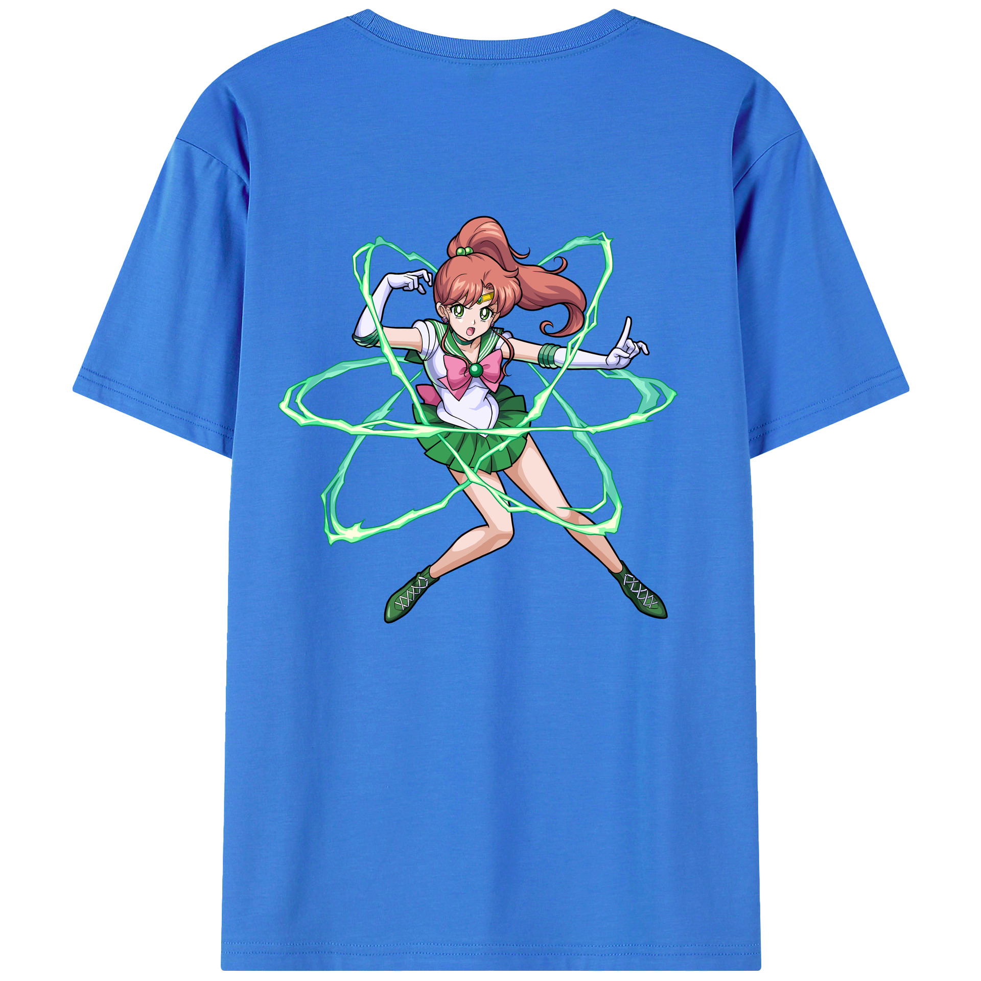 （画像用） 美少女戦士セーラームーン 木野 まこと きの まこと Sailor Moon Kino Makoto （セーラージュピター；Sailor Jupiter） 綿100％半袖Tシャツ（背面プリント）