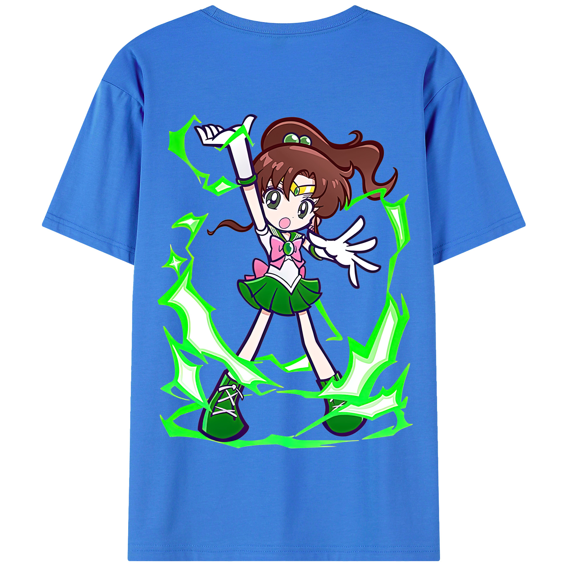 （画像用） 美少女戦士セーラームーン 木野 まこと きの まこと Sailor Moon Kino Makoto （セーラージュピター；Sailor Jupiter） 綿100％半袖Tシャツ（背面プリント）