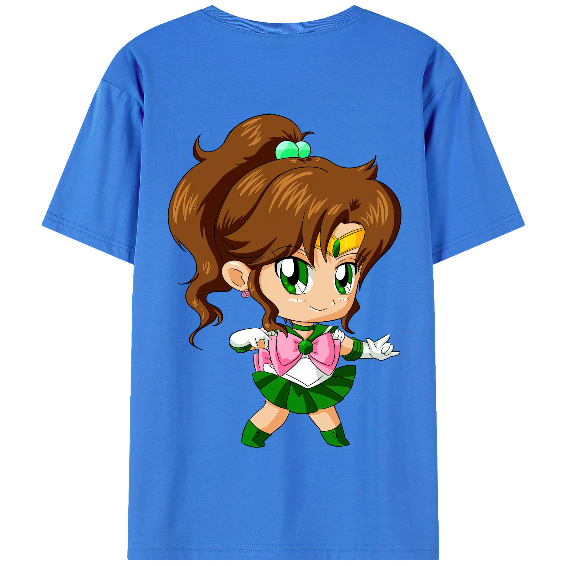 （画像用） 美少女戦士セーラームーン 木野 まこと きの まこと Sailor Moon Kino Makoto （セーラージュピター；Sailor Jupiter） 綿100％半袖Tシャツ（背面プリント）