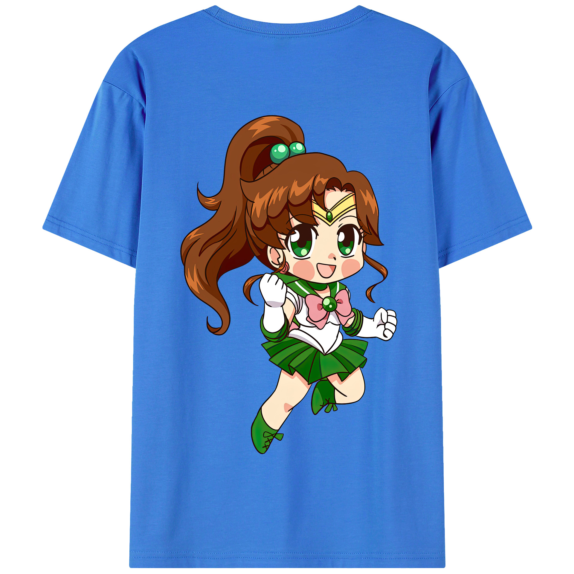 （画像用） 美少女戦士セーラームーン 木野 まこと きの まこと Sailor Moon Kino Makoto （セーラージュピター；Sailor Jupiter） 綿100％半袖Tシャツ（背面プリント）