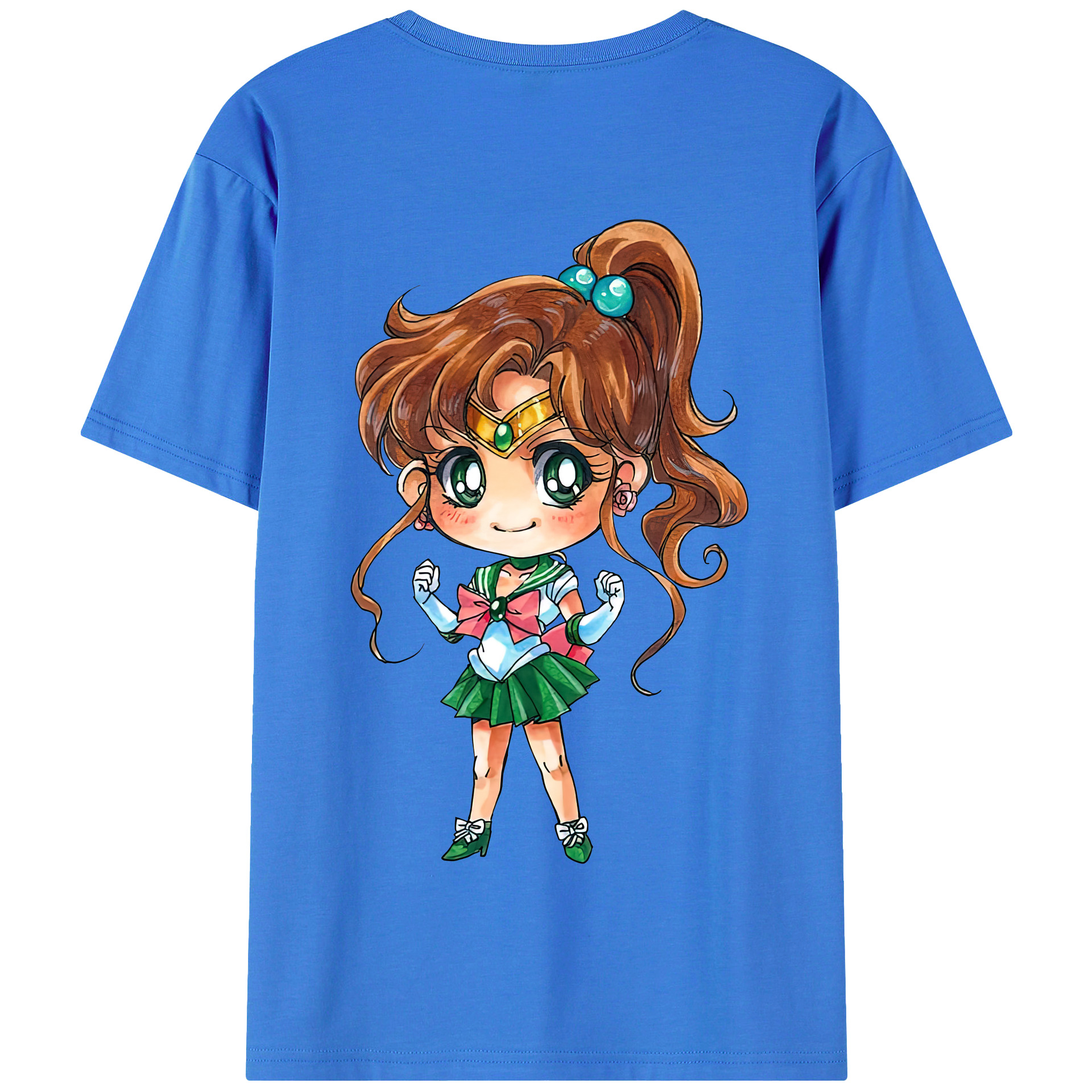 （画像用） 美少女戦士セーラームーン 木野 まこと きの まこと Sailor Moon Kino Makoto （セーラージュピター；Sailor Jupiter） 綿100％半袖Tシャツ（背面プリント）