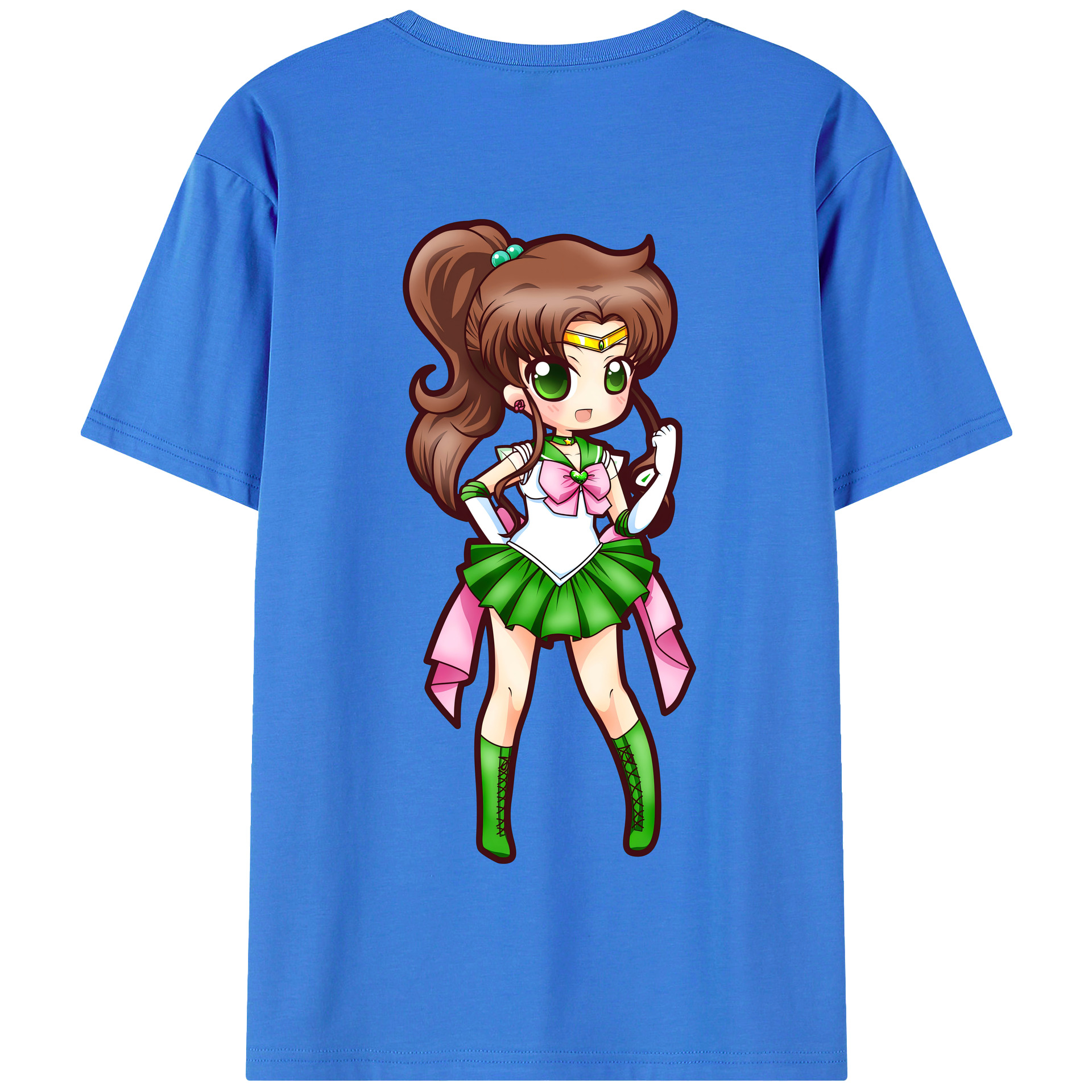 （画像用） 美少女戦士セーラームーン 木野 まこと きの まこと Sailor Moon Kino Makoto （セーラージュピター；Sailor Jupiter） 綿100％半袖Tシャツ（背面プリント）