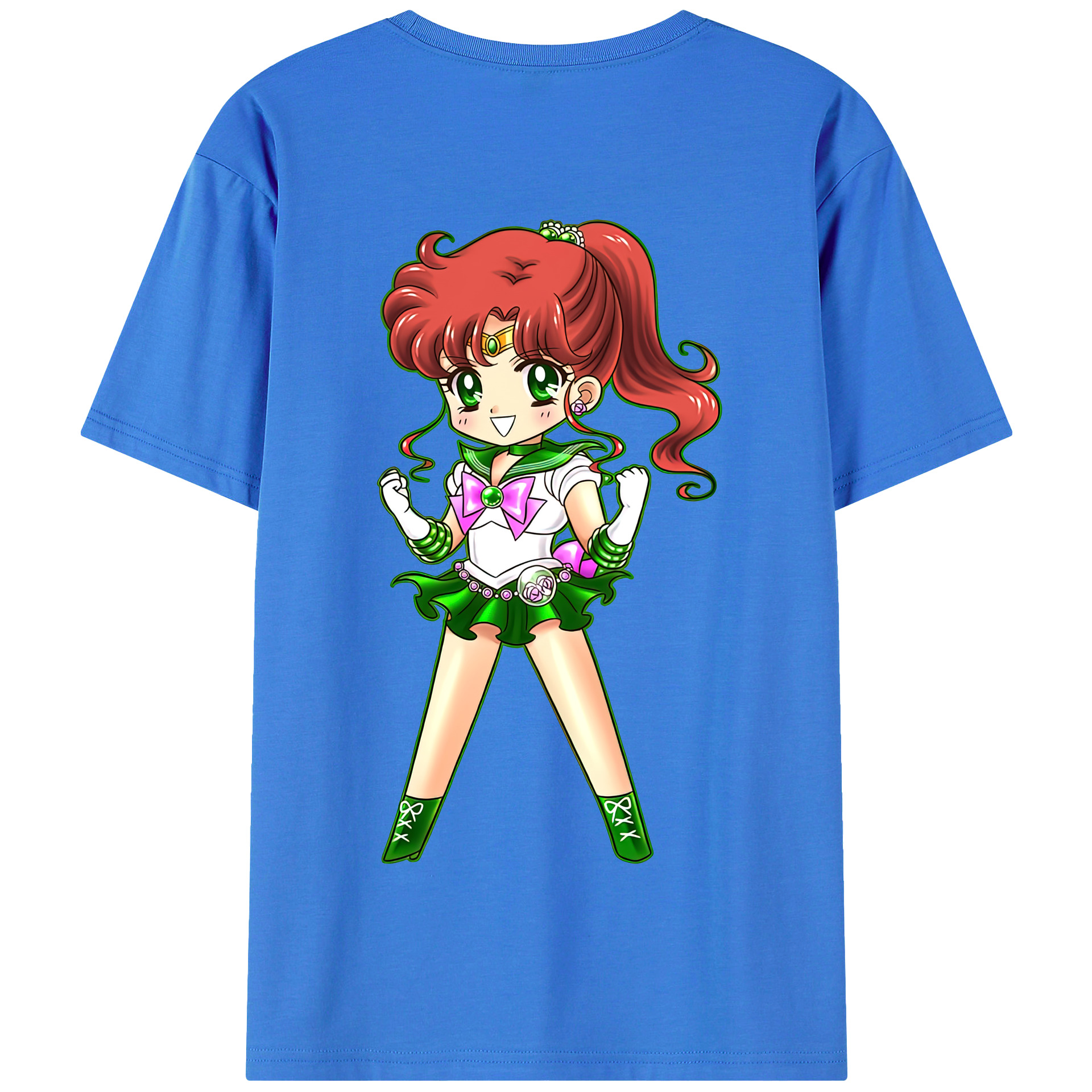 （画像用） 美少女戦士セーラームーン 木野 まこと きの まこと Sailor Moon Kino Makoto （セーラージュピター；Sailor Jupiter） 綿100％半袖Tシャツ（背面プリント）