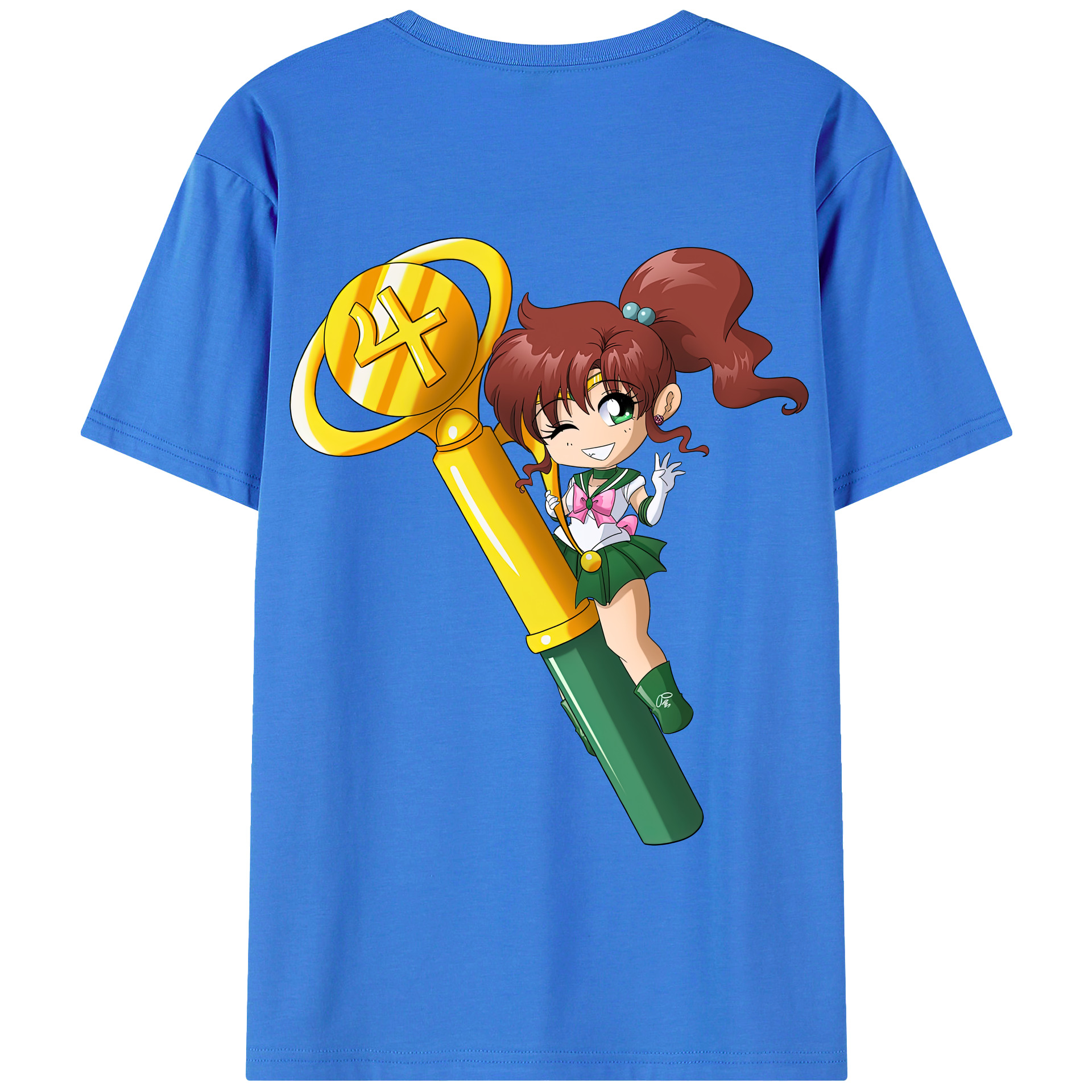 （画像用） 美少女戦士セーラームーン 木野 まこと きの まこと Sailor Moon Kino Makoto （セーラージュピター；Sailor Jupiter） 綿100％半袖Tシャツ（背面プリント）